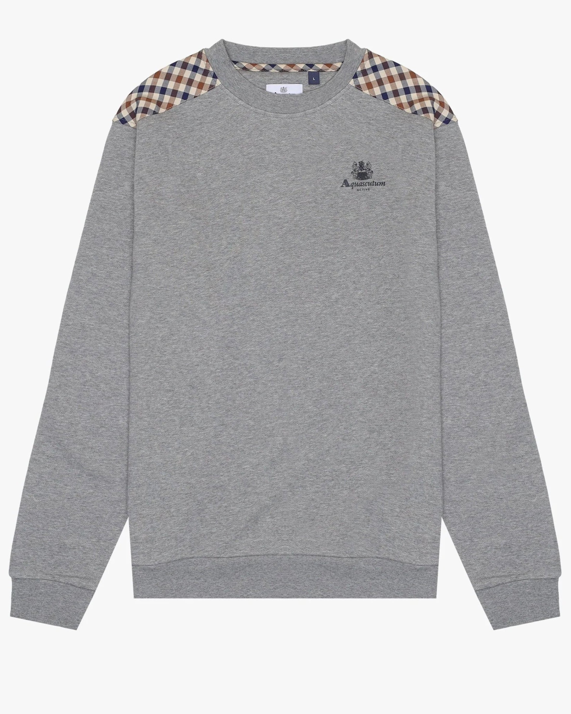 Aquascutum Logo Check Sweat Grey