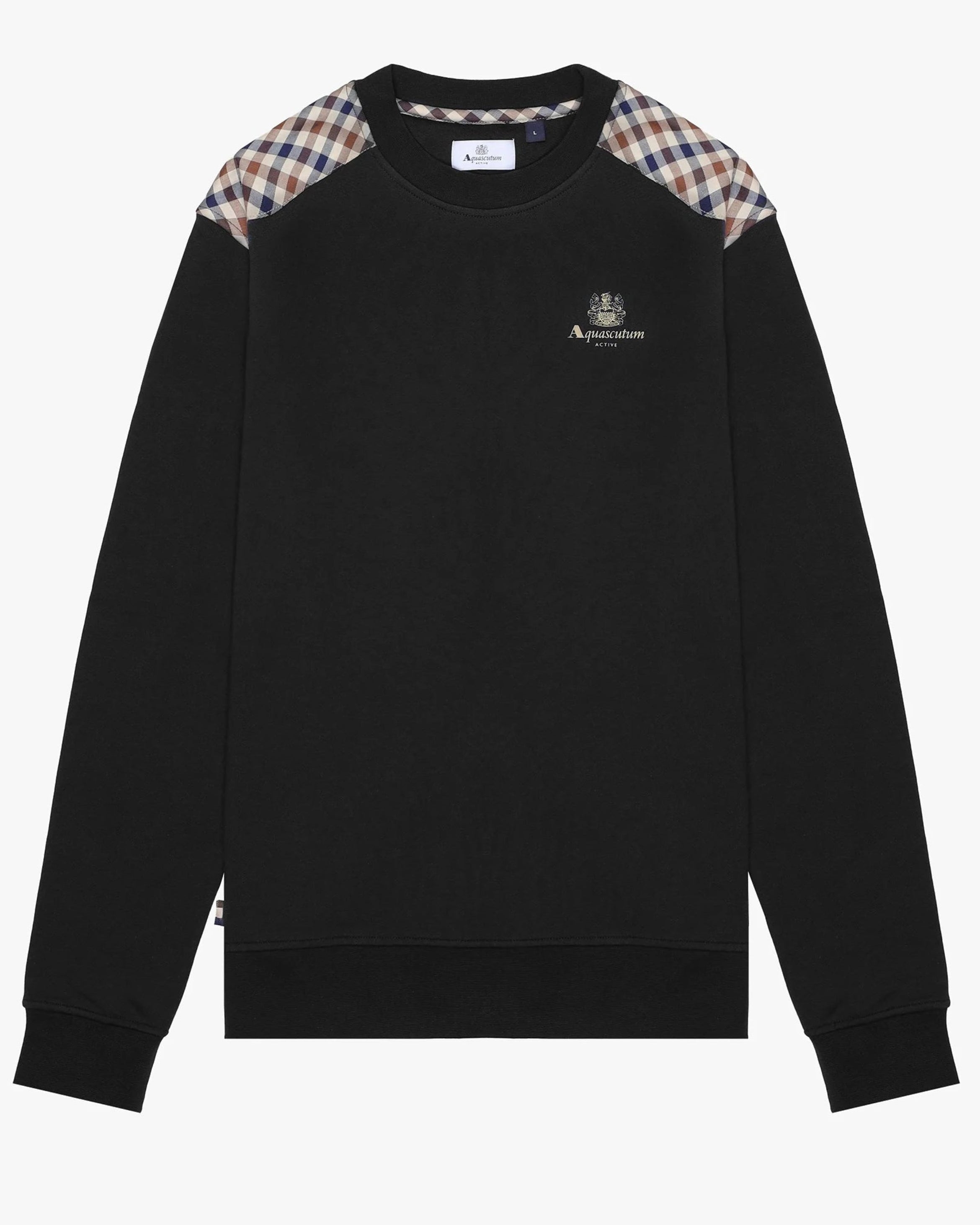 Aquascutum Logo Check Sweat Black