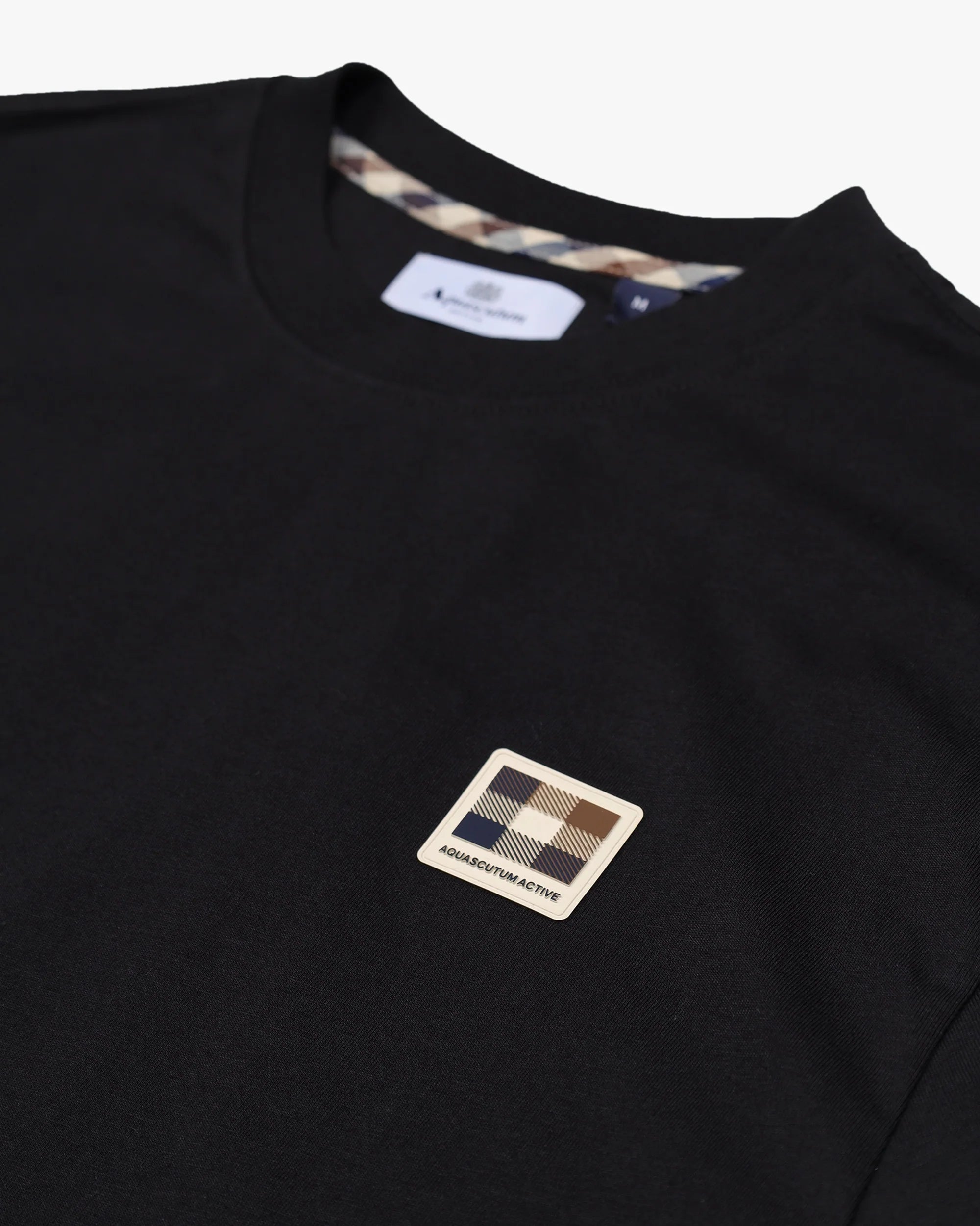 Aquascutum Rubber Logo Tee Black