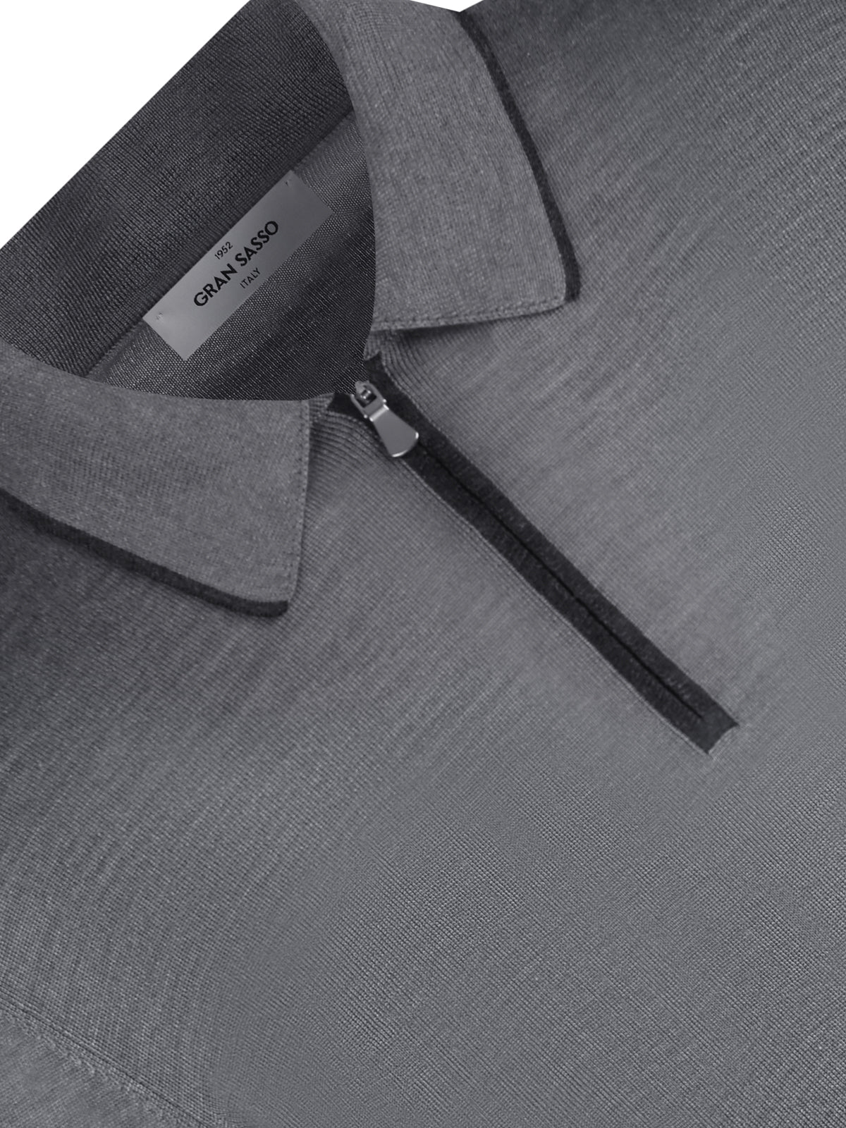 Gran Sasso Silk Tipped Polo Charcoal