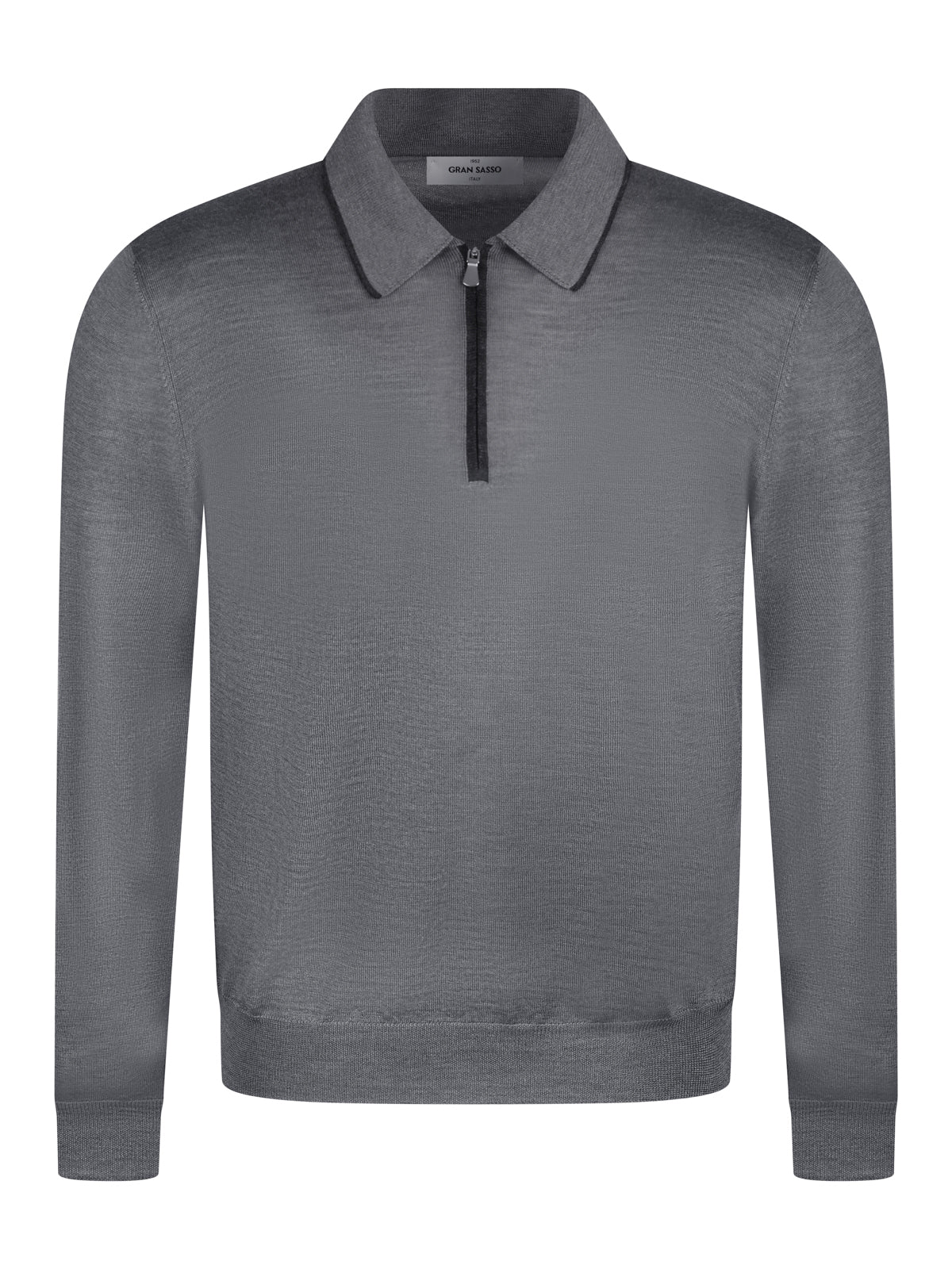 Gran Sasso Silk Tipped Polo Charcoal