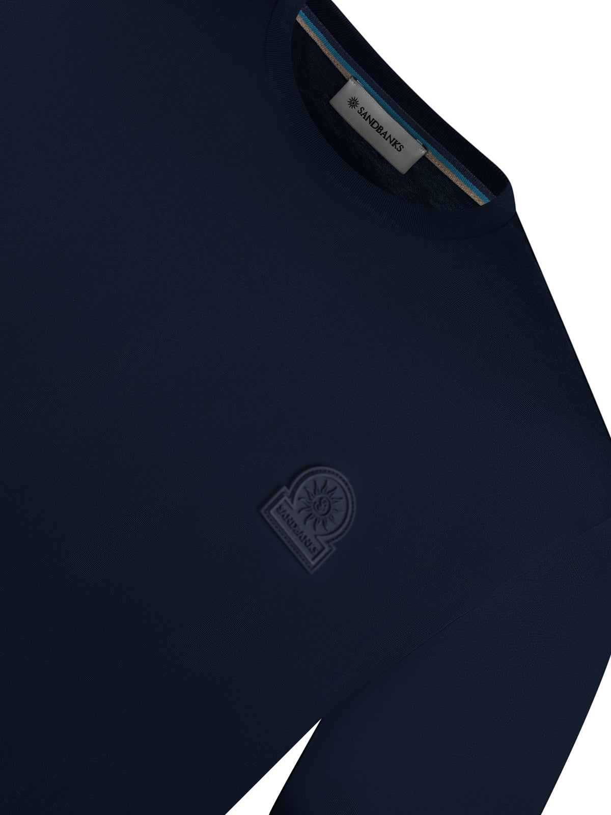 Sandbanks Rubber Badge Logo Tee Navy