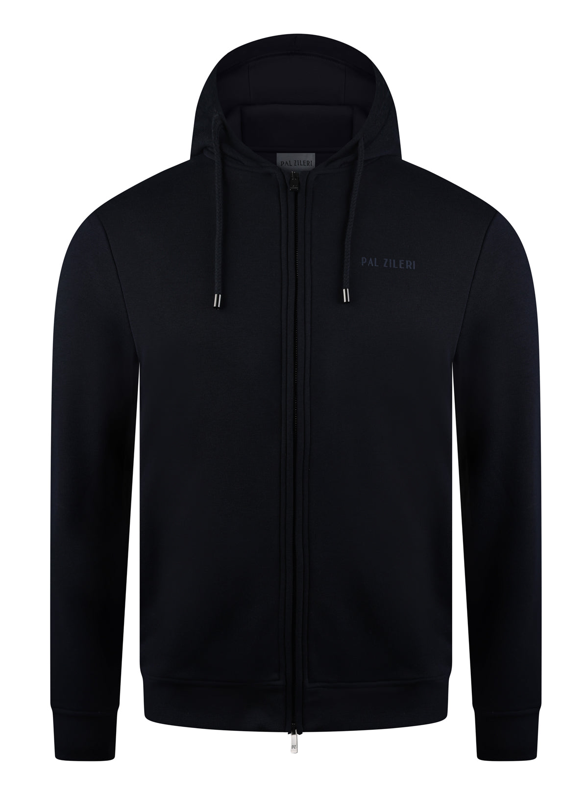 Pal Zileri Zip Logo Hoody Navy