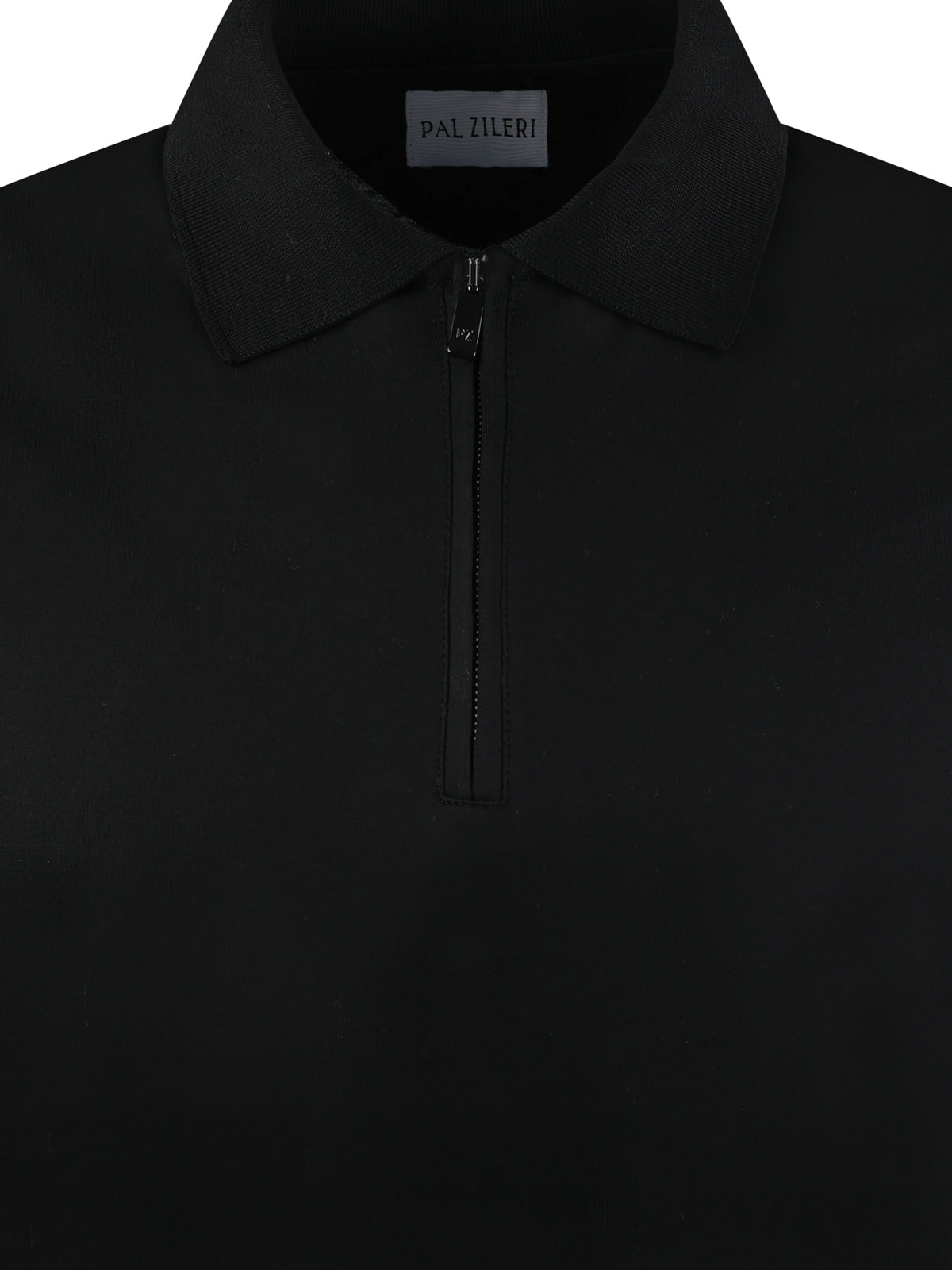 Pal Zileri Mercerised Zip Polo Black