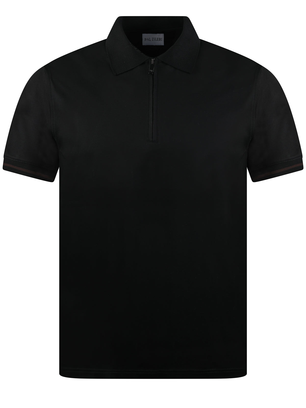 Pal Zileri Mercerised Zip Polo Black