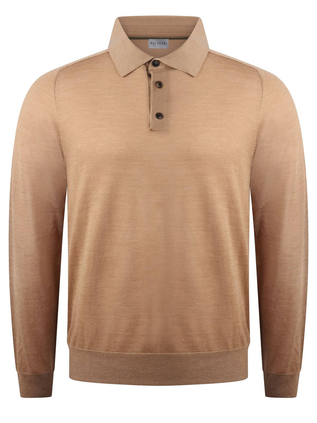 Pal Zileri L/S Polo Knit Camel