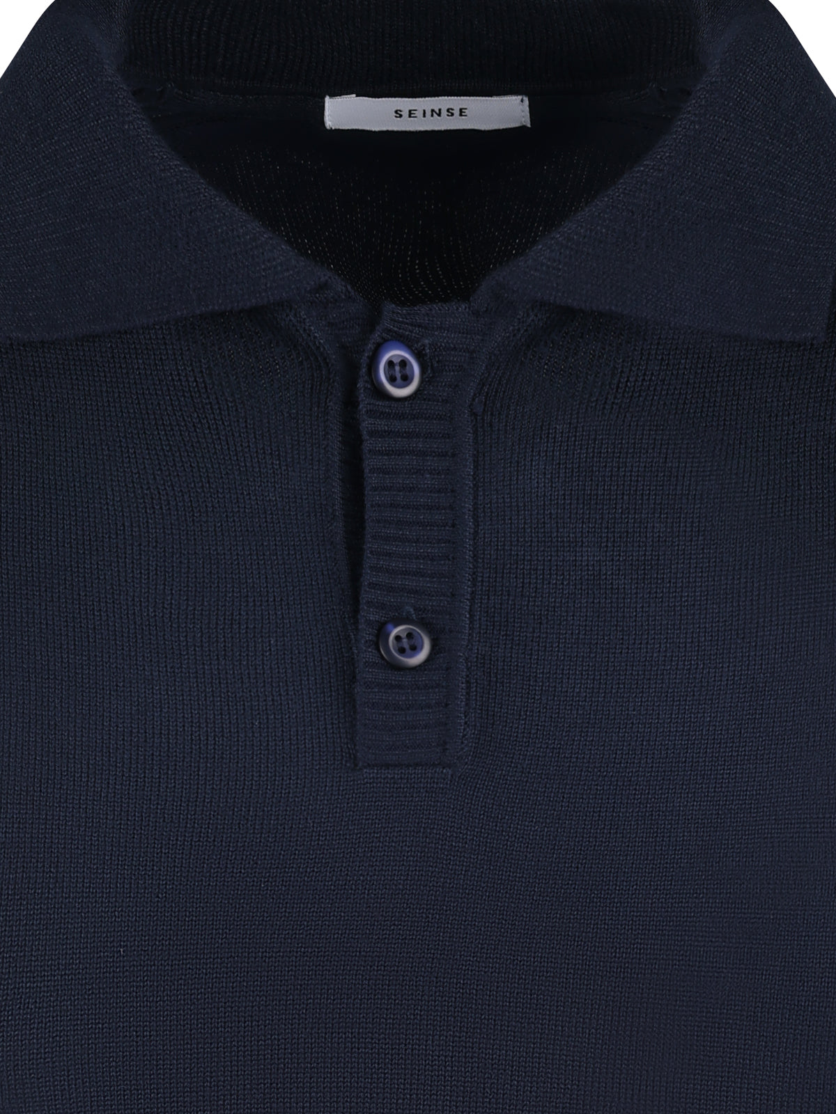 Seinse Ribbed Polo Navy