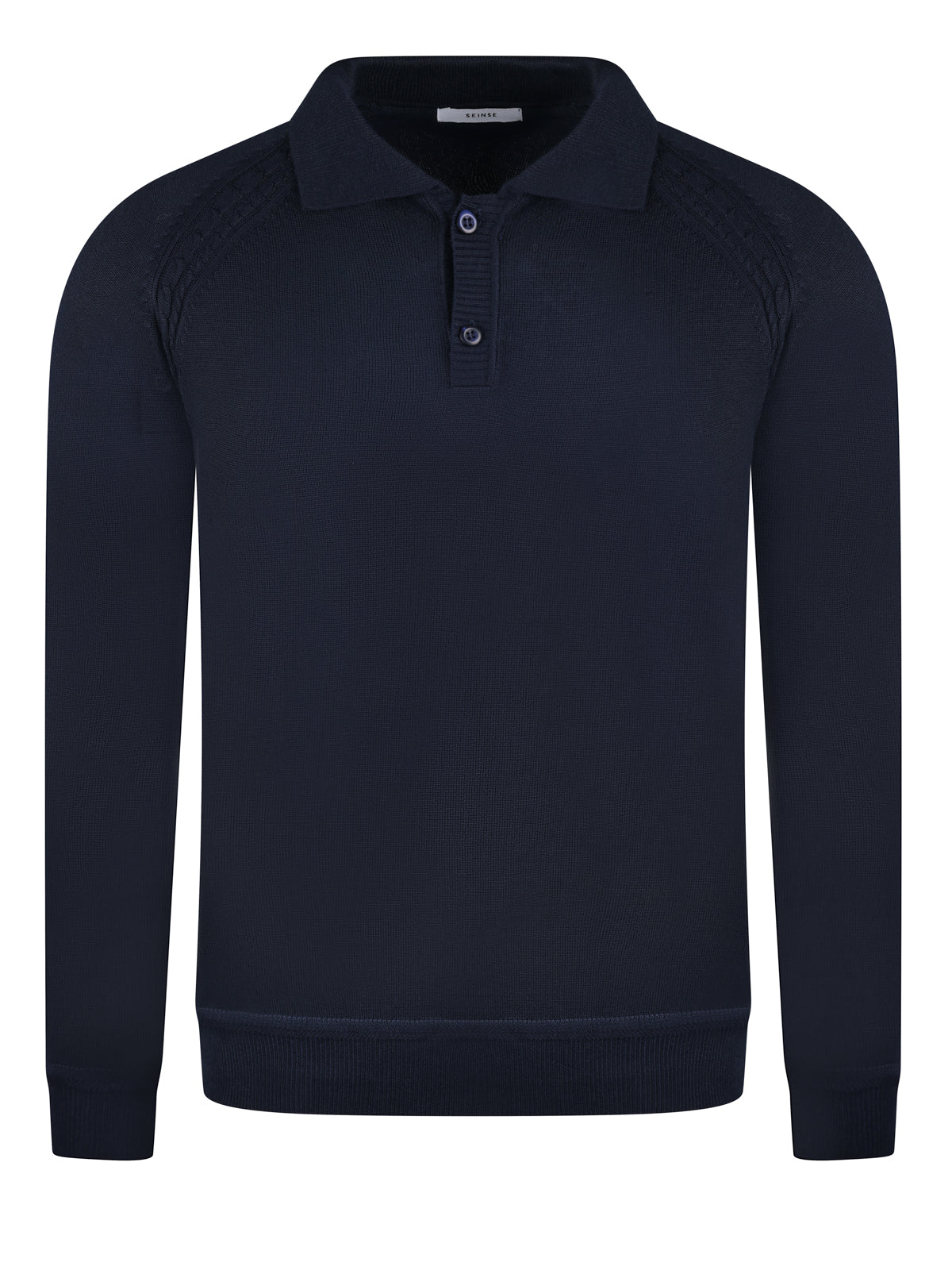 Seinse Ribbed Polo Navy