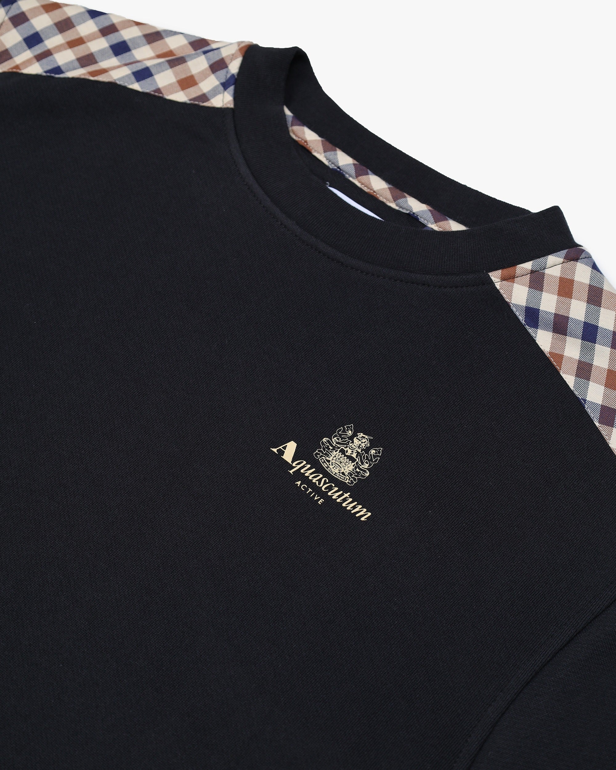Aquascutum Logo Check Sweat Black