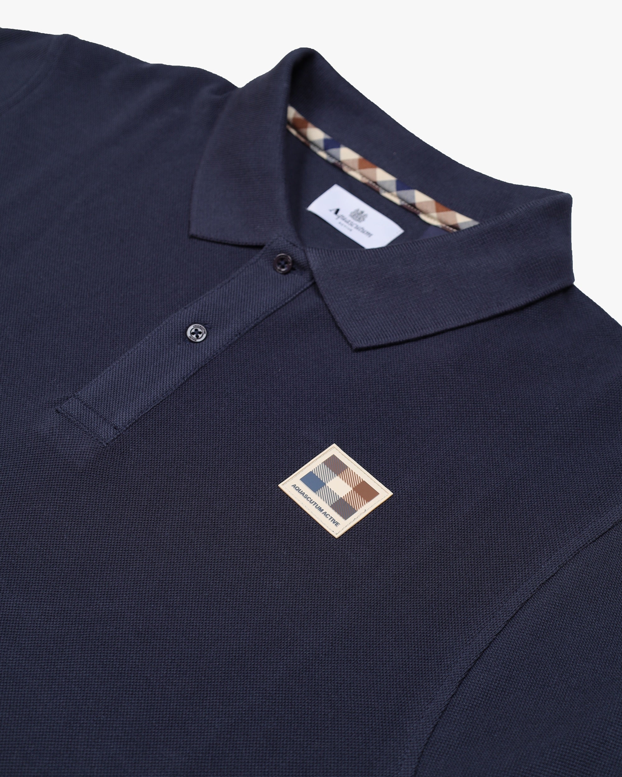 Aquascutum Rubber Logo Polo Navy