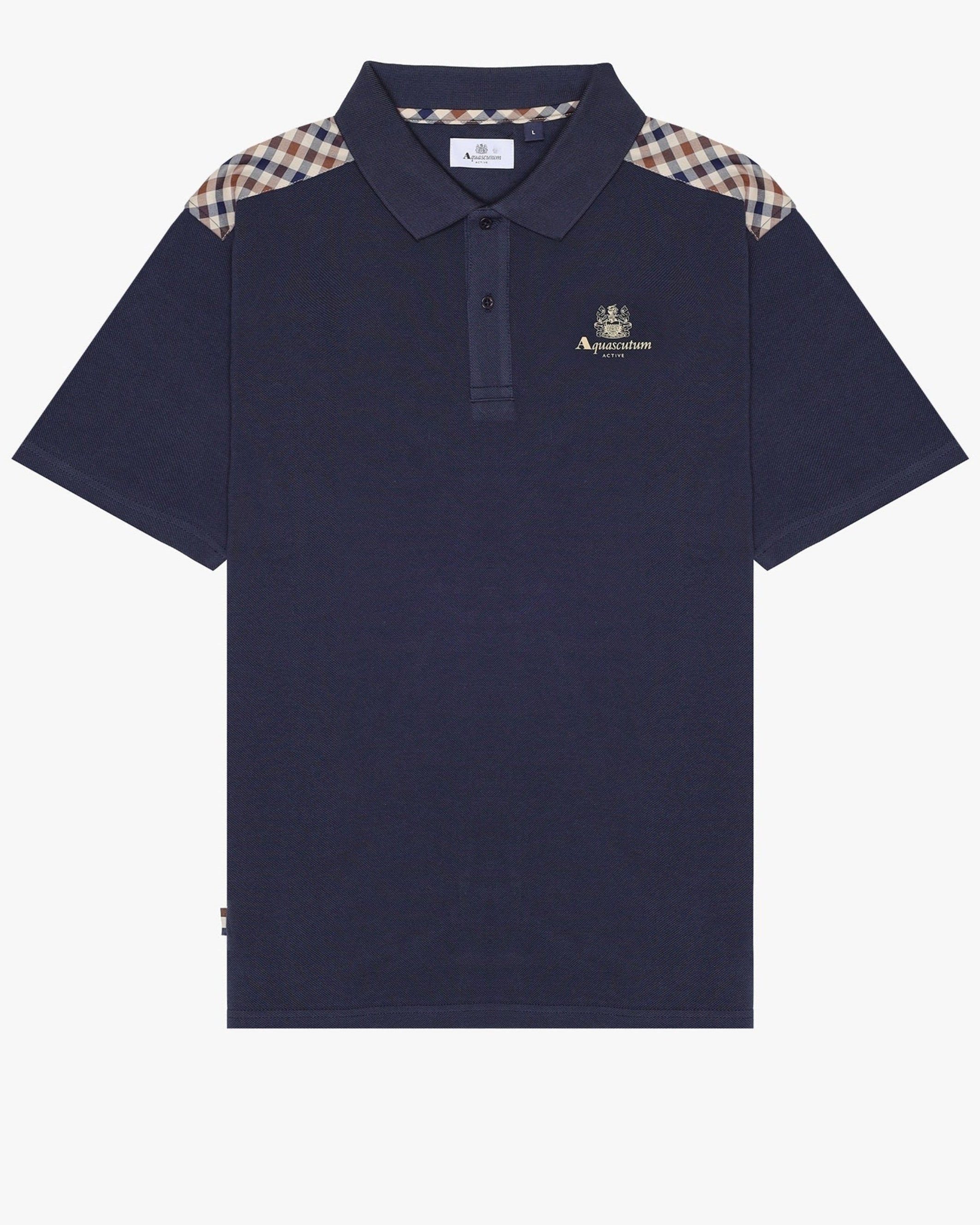 Aquascutum Shoulder Check Polo Navy
