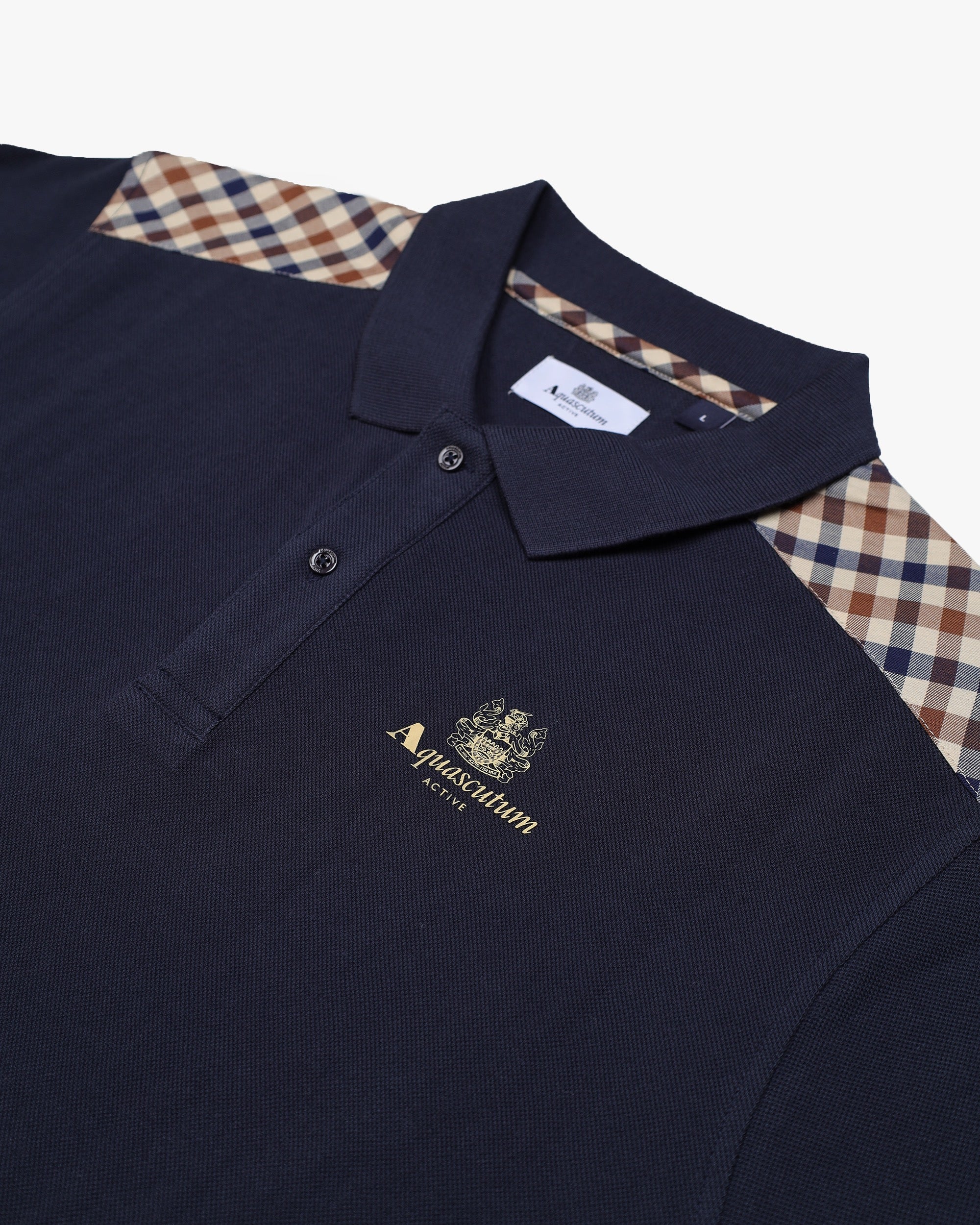 Aquascutum Shoulder Check Polo Navy