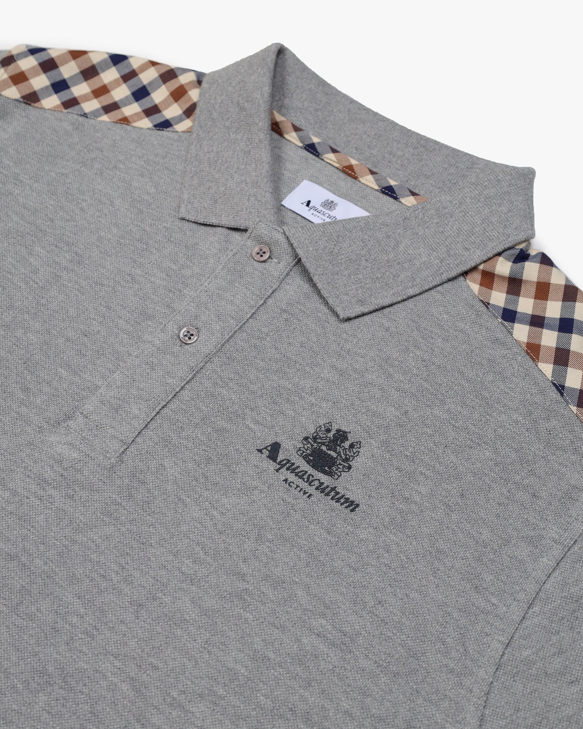 Aquascutum Shoulder Check Polo Grey
