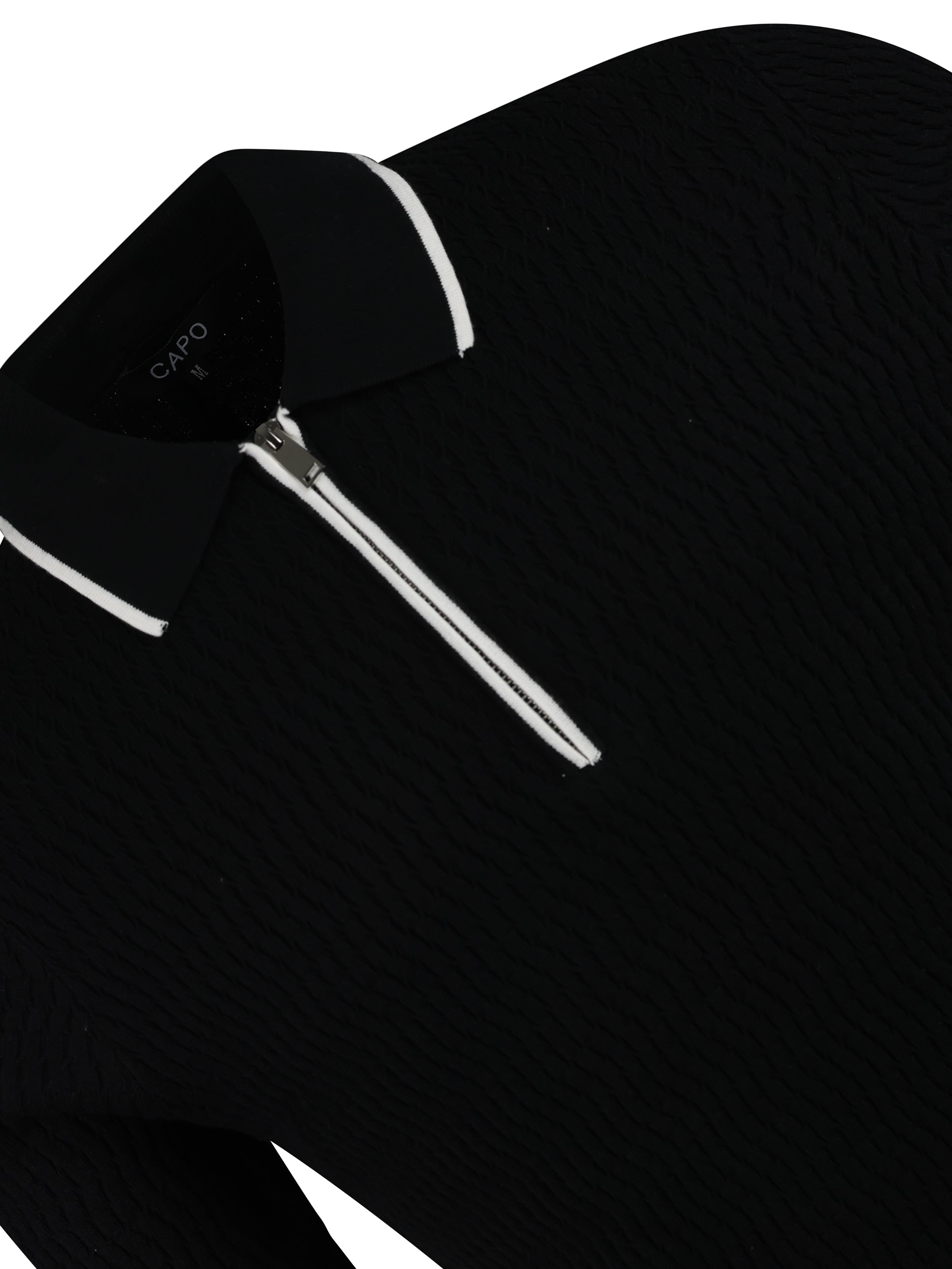 Load image into Gallery viewer, Capo Zig Zag Polo  Black
