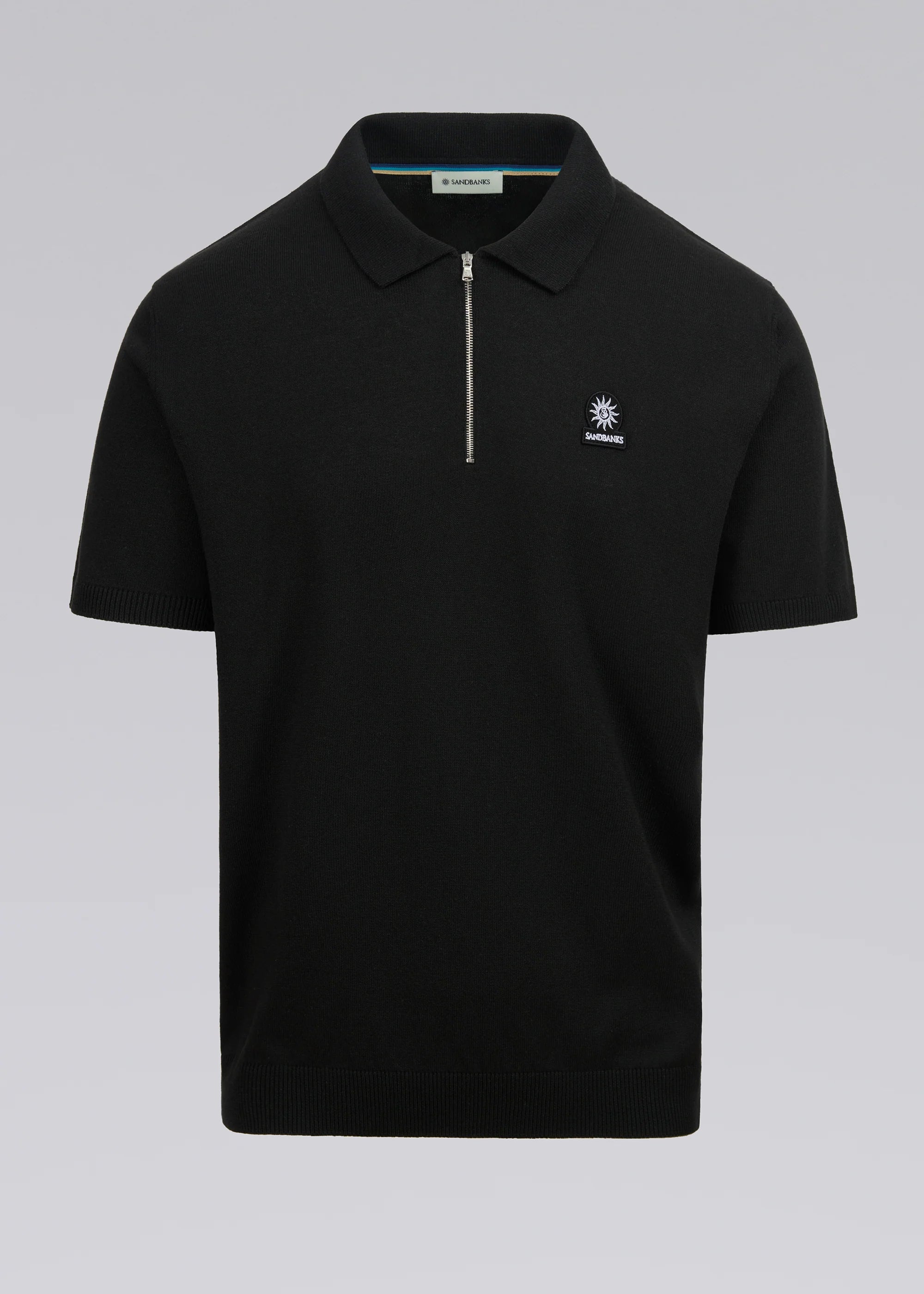 Sandbanks Zip Polo Knit Black