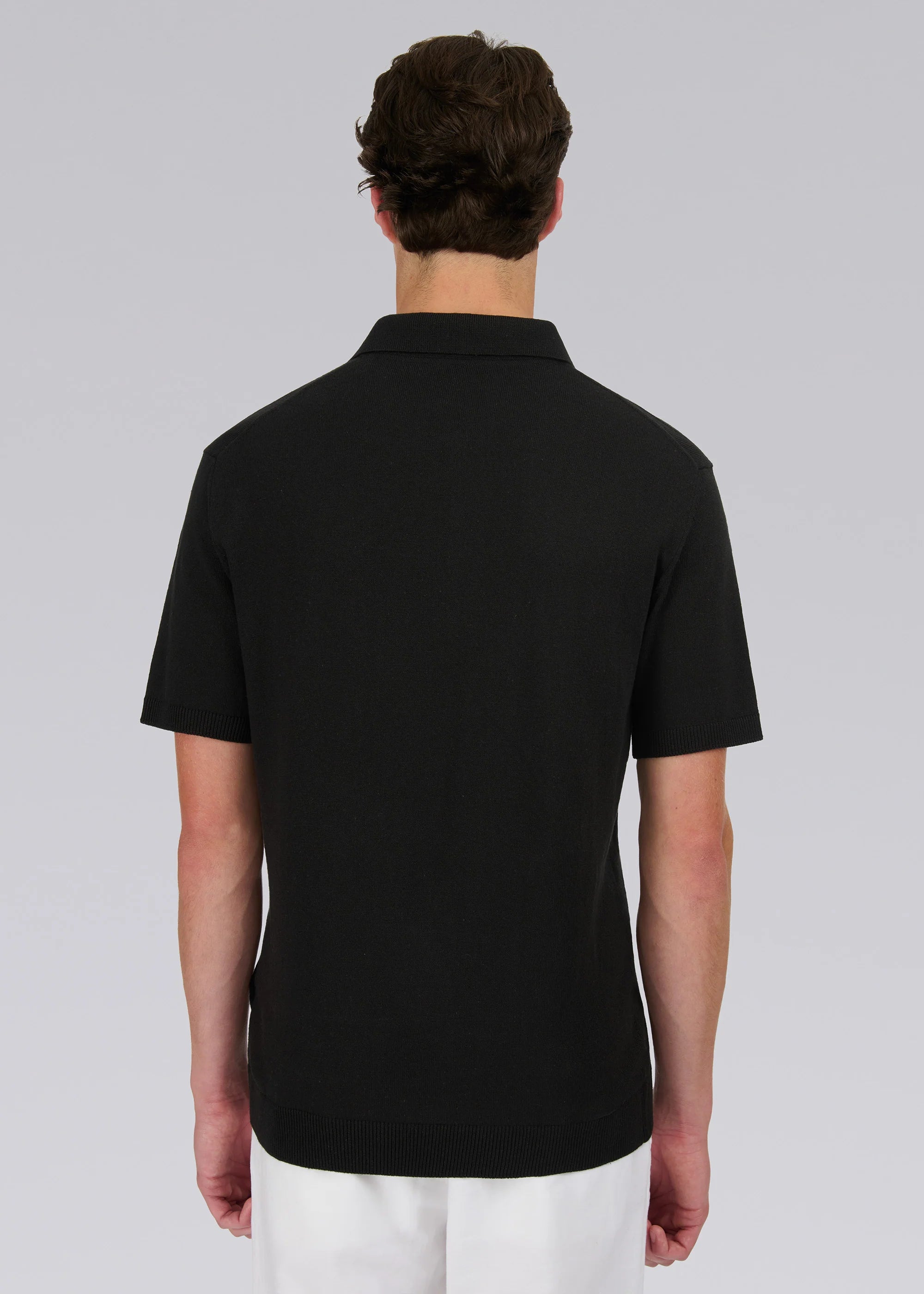 Sandbanks Zip Polo Knit Black