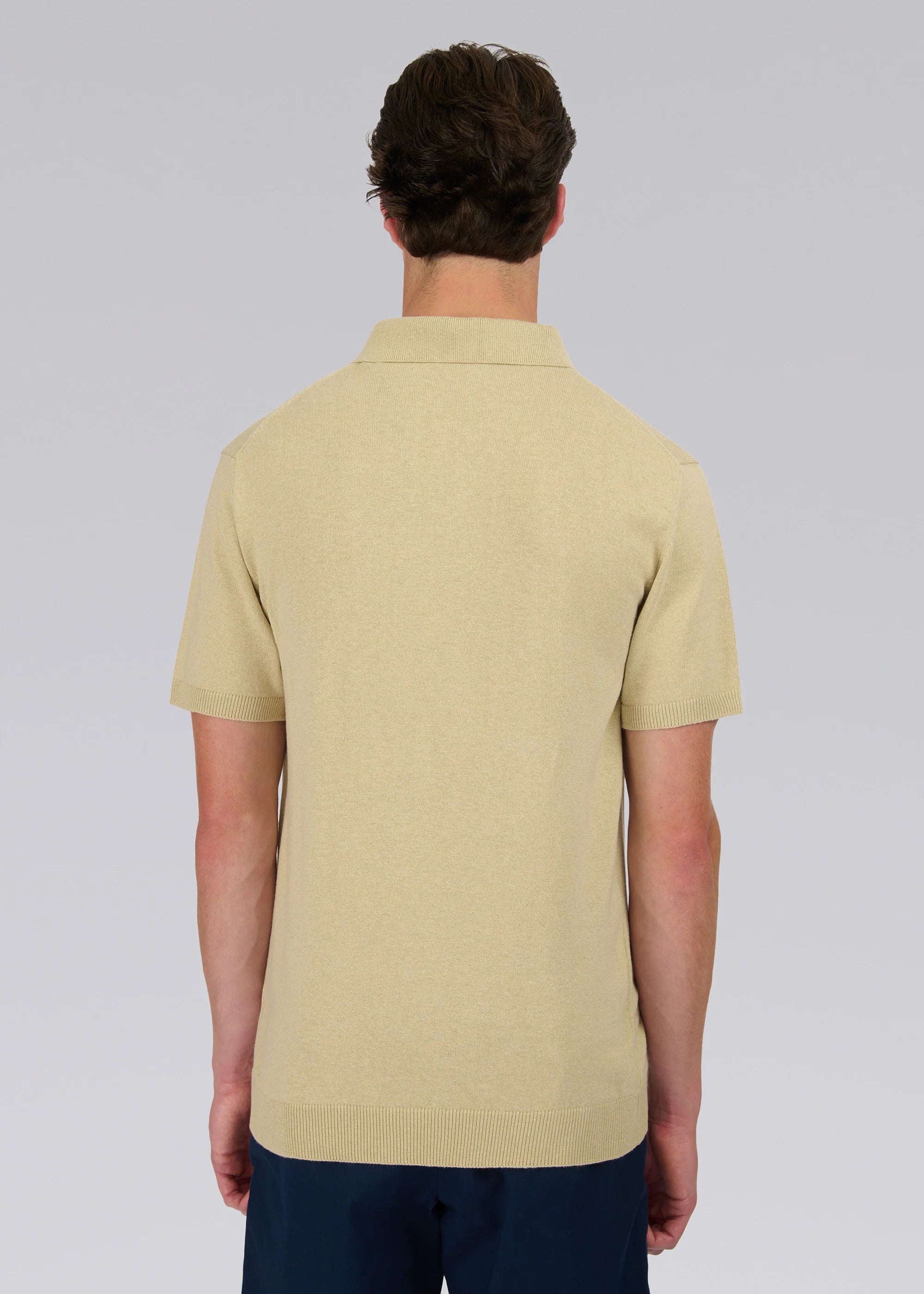 Sandbanks Zip Polo Knit Stone