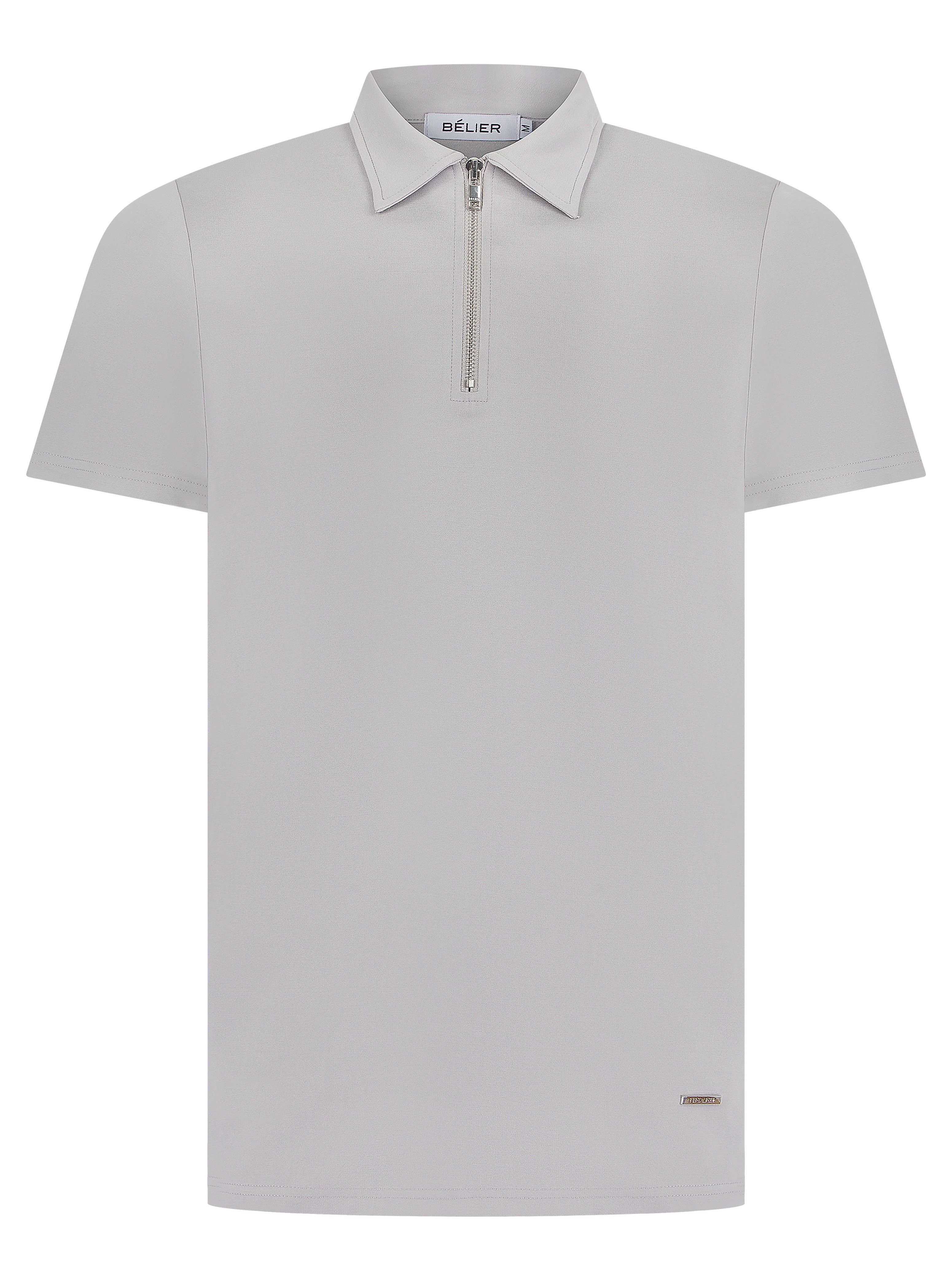 Belier Premium Zip Polo Pebble