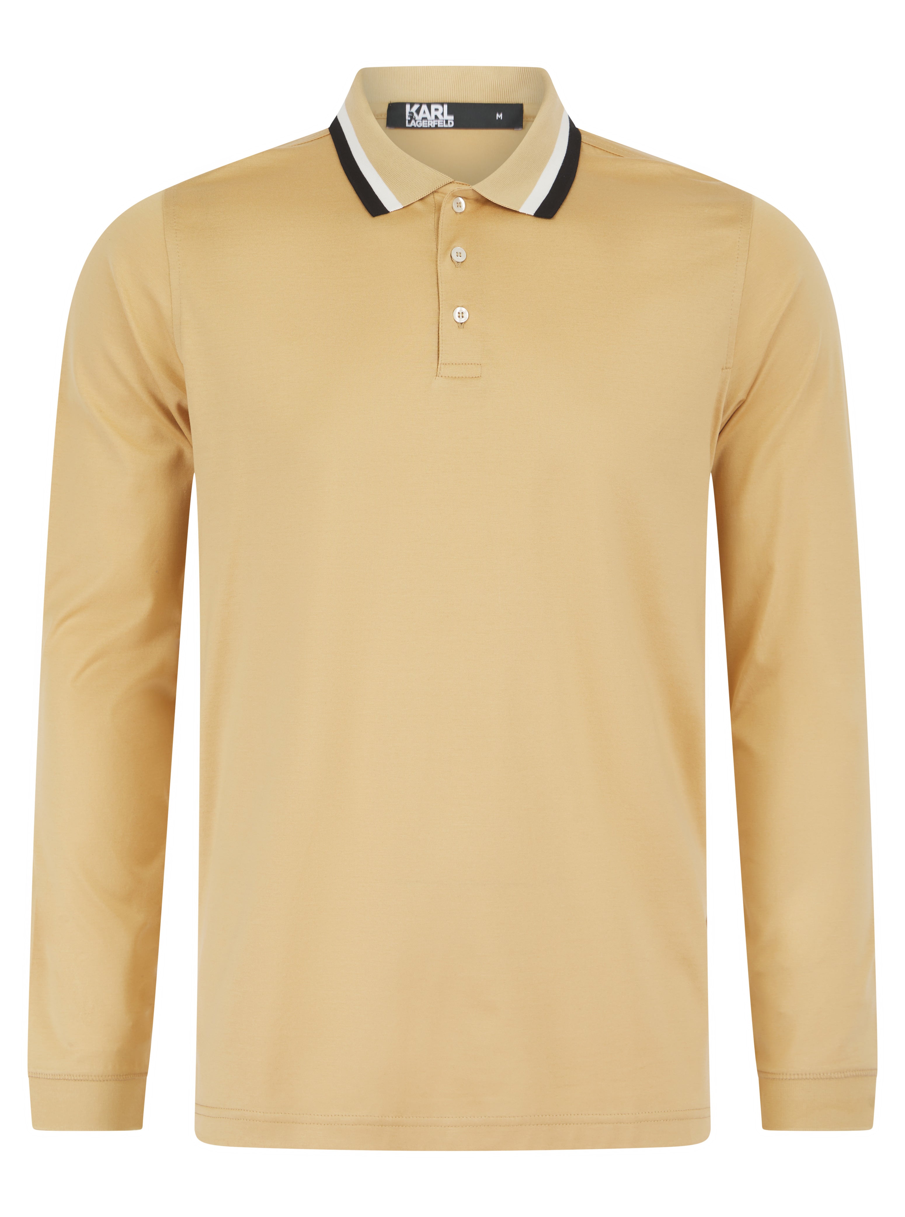 Load image into Gallery viewer, Lagerfeld Tipped Collar Polo Shirt Sand

