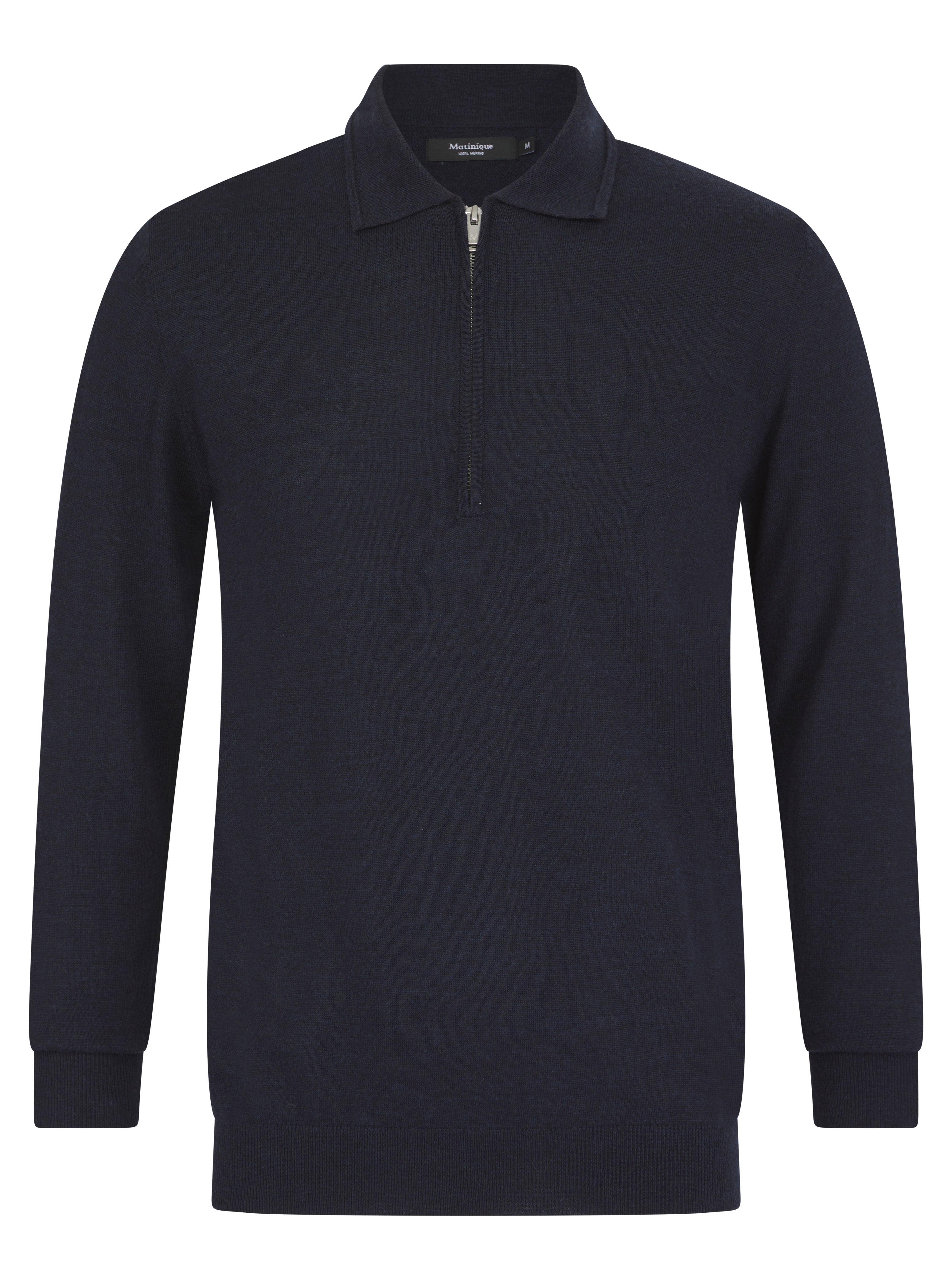 Load image into Gallery viewer, Matinique Klint Zip Polo Navy

