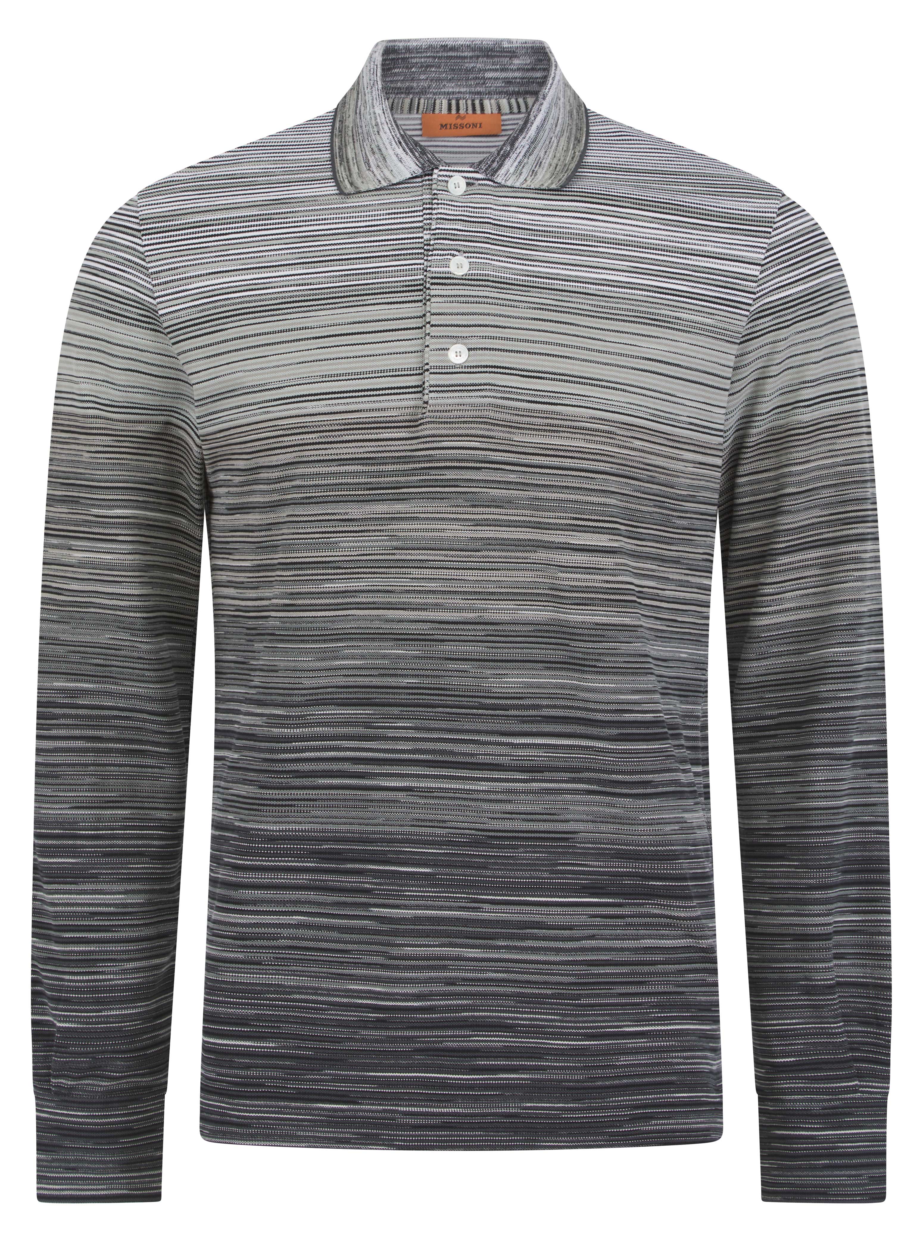 Load image into Gallery viewer, Missoni Classic Stripe Long Polo Shirt Grey
