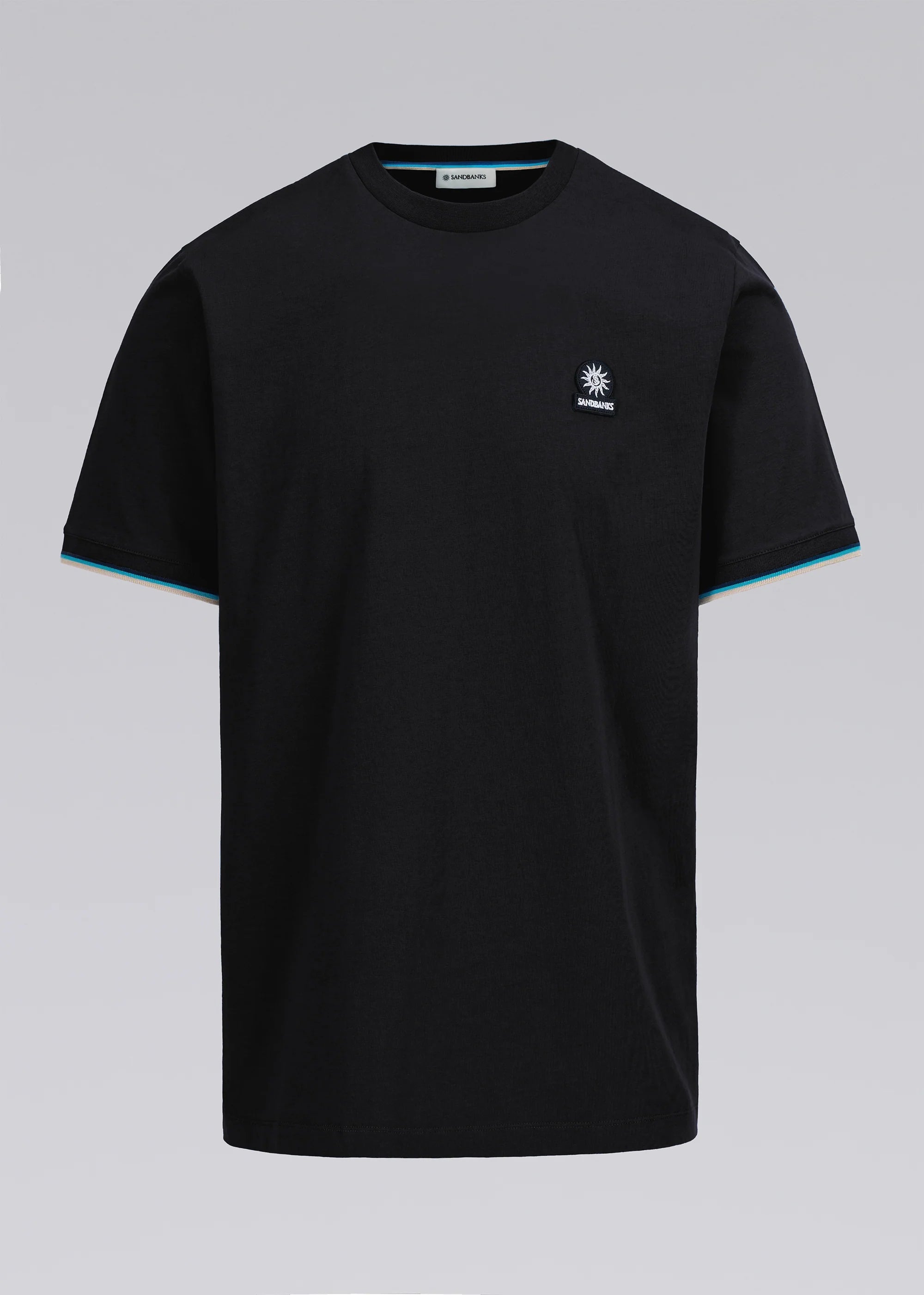Sandbanks Tipped Badge Tee Black