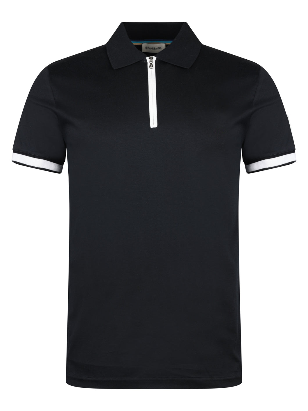 Sandbanks Silicone Zip Polo Shirt Black