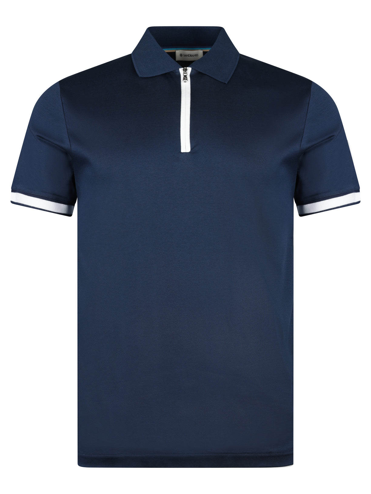Sandbanks Silicone Zip Polo Shirt Navy