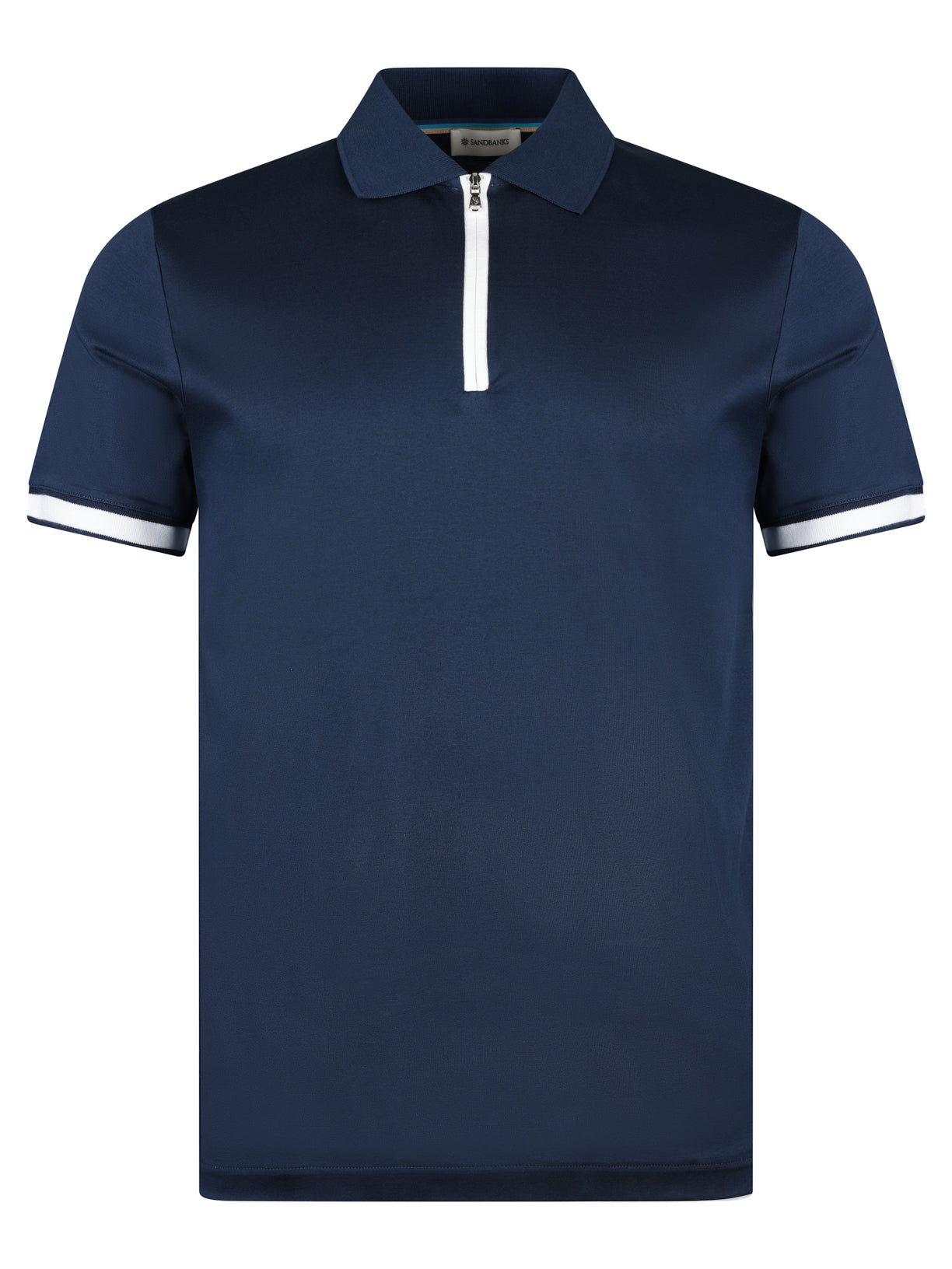 Load image into Gallery viewer, Sandbanks Silicone Zip Polo Shirt Navy
