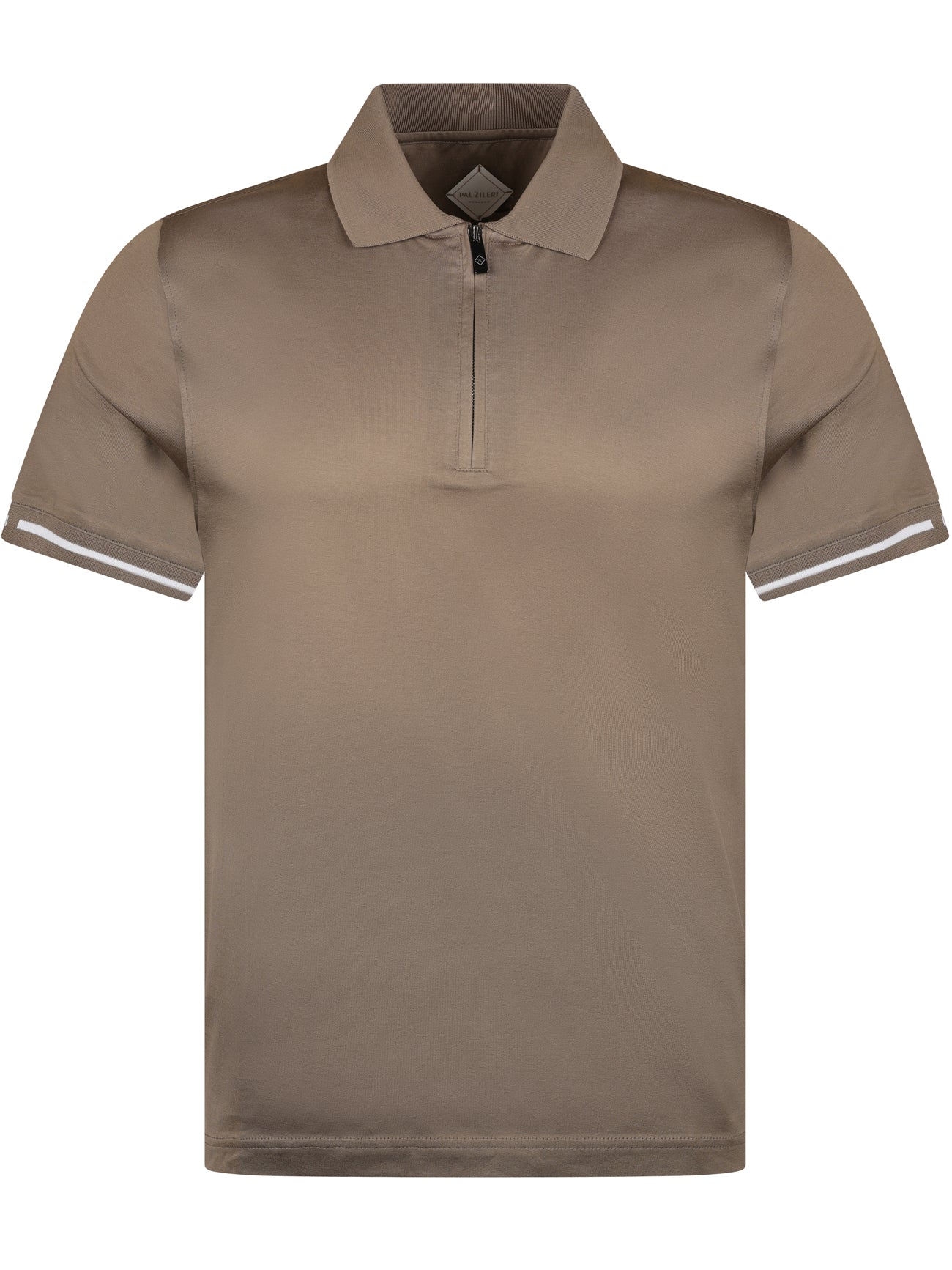 Load image into Gallery viewer, Pal Zileri Mercerised Zip Polo Sand
