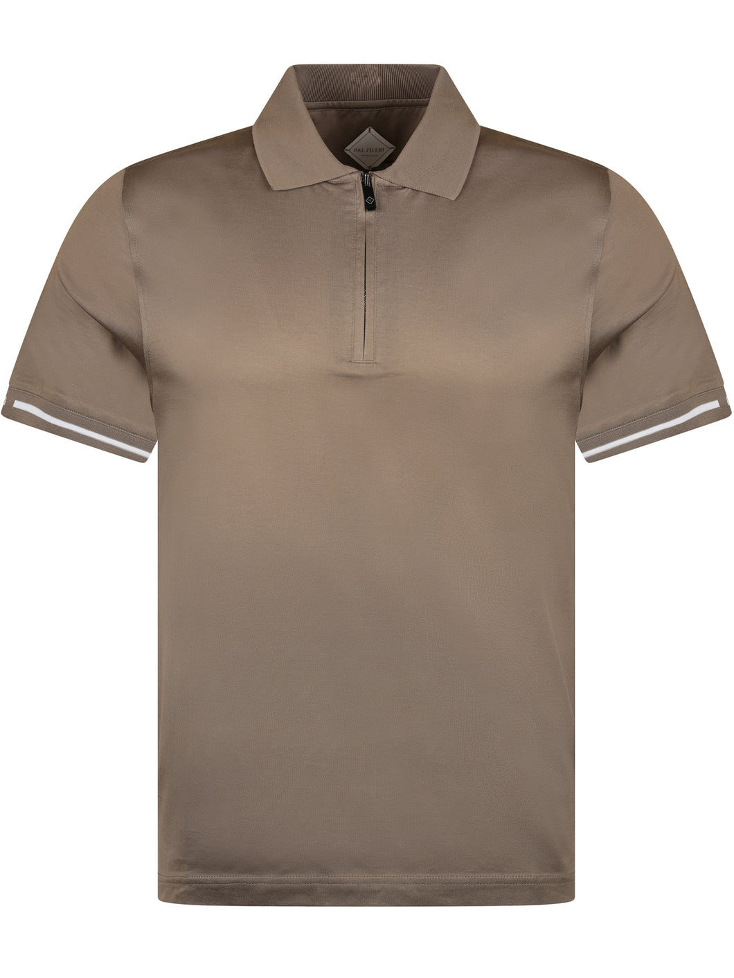 Pal Zileri Mercerised Zip Polo Sand