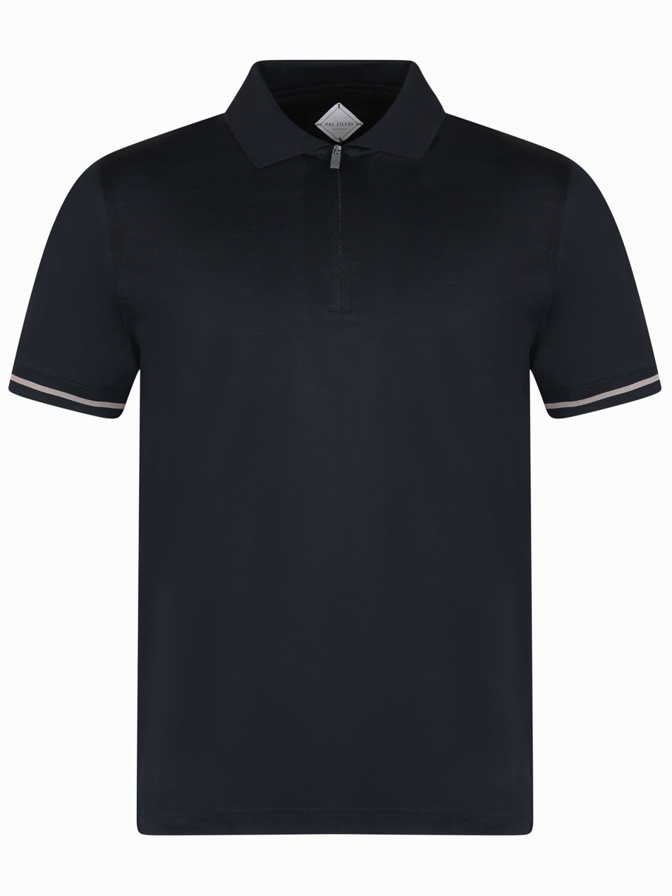 Pal Zileri Mercerised Zip Polo Black