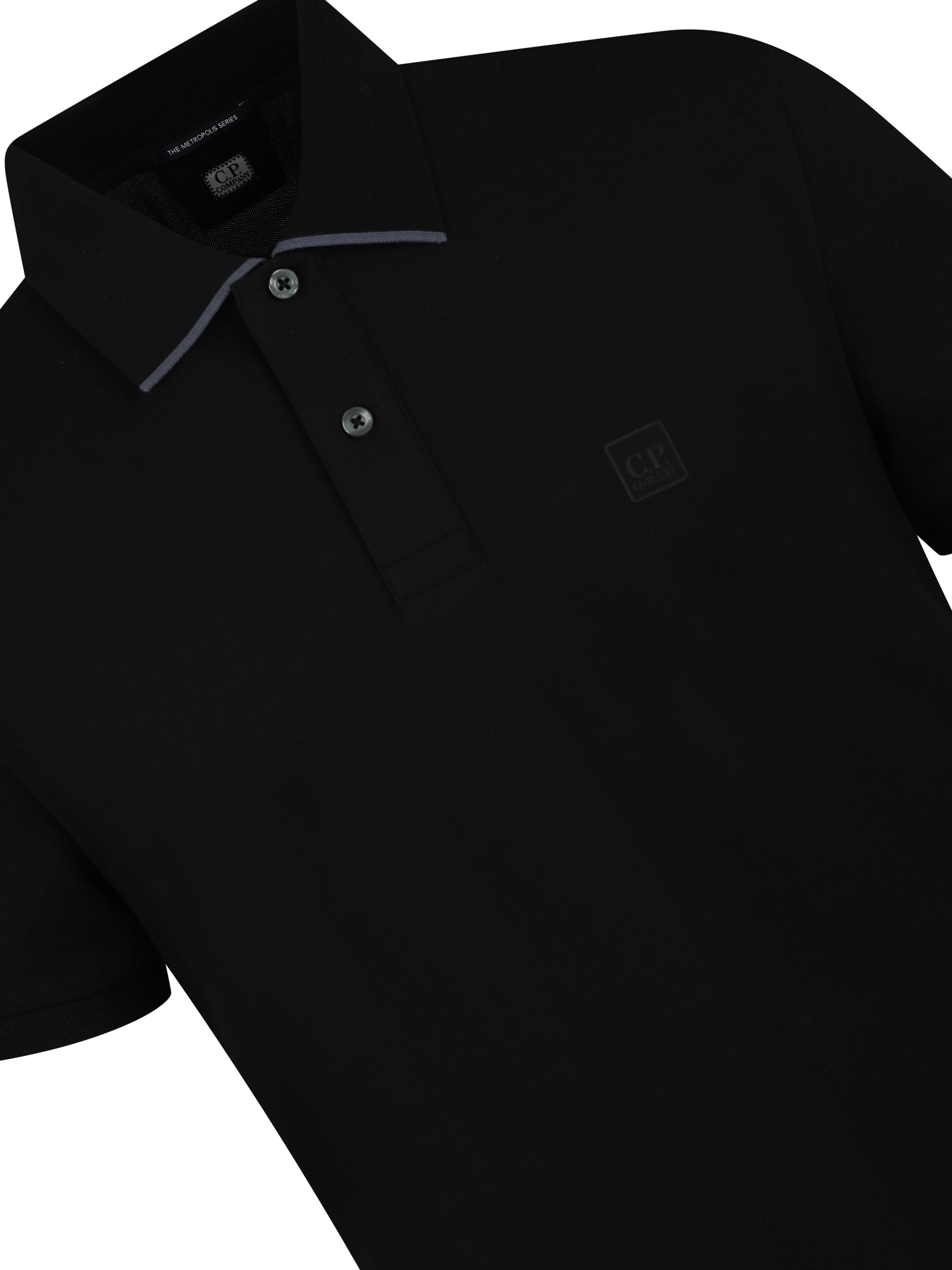 CP Company Rubber Logo Polo Black