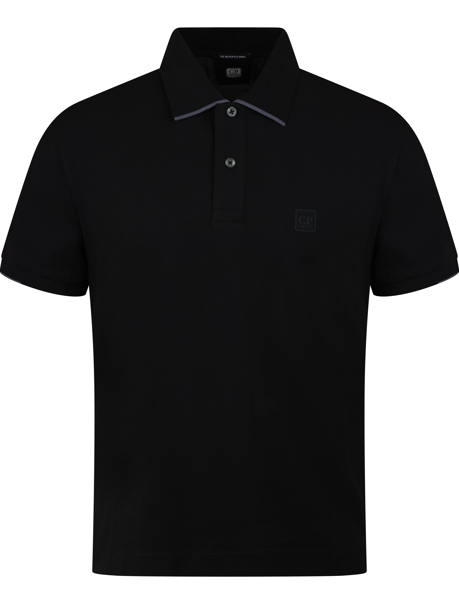 CP Company Rubber Logo Polo Black