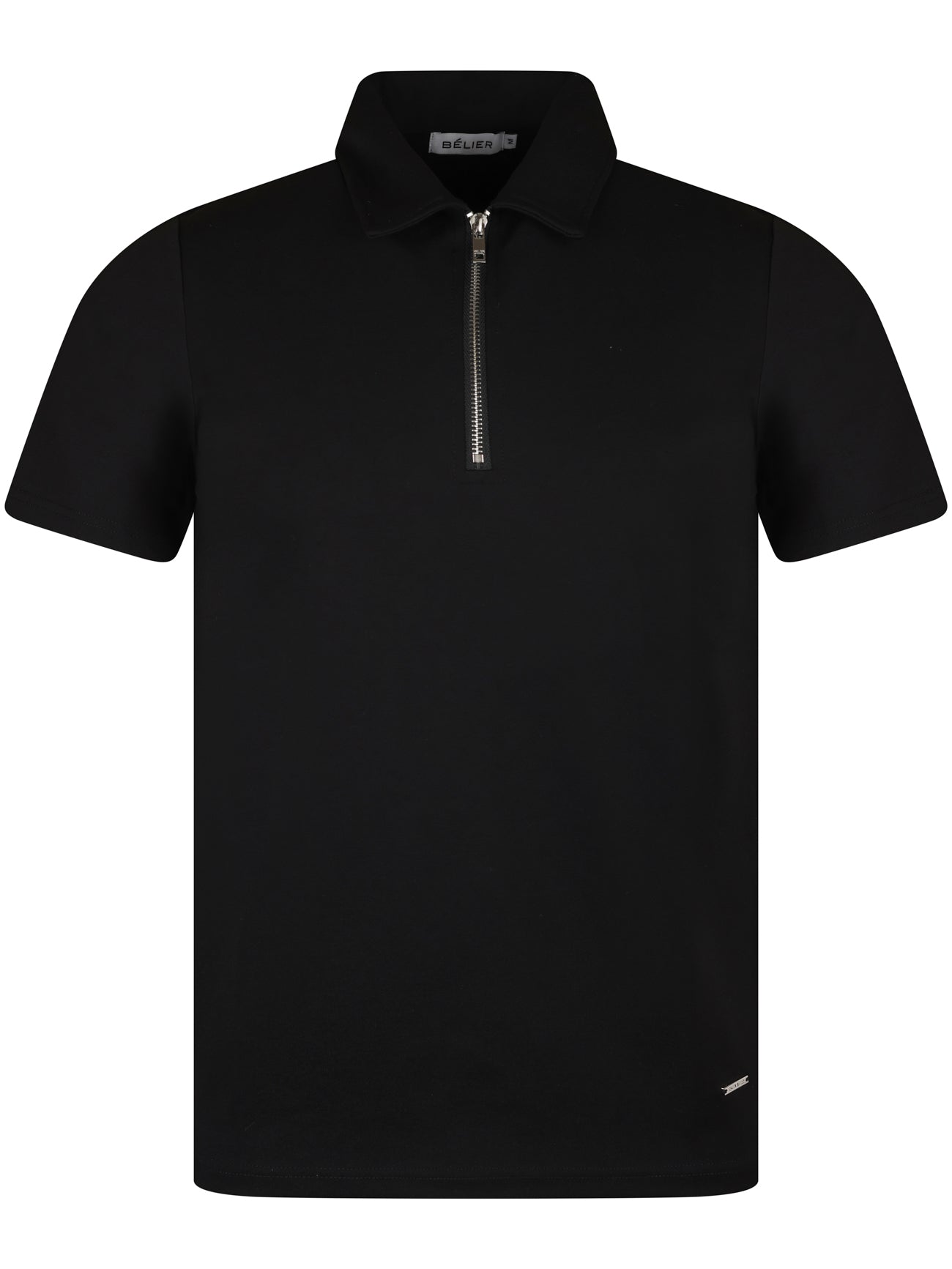 Belier Premium Zip Polo Black