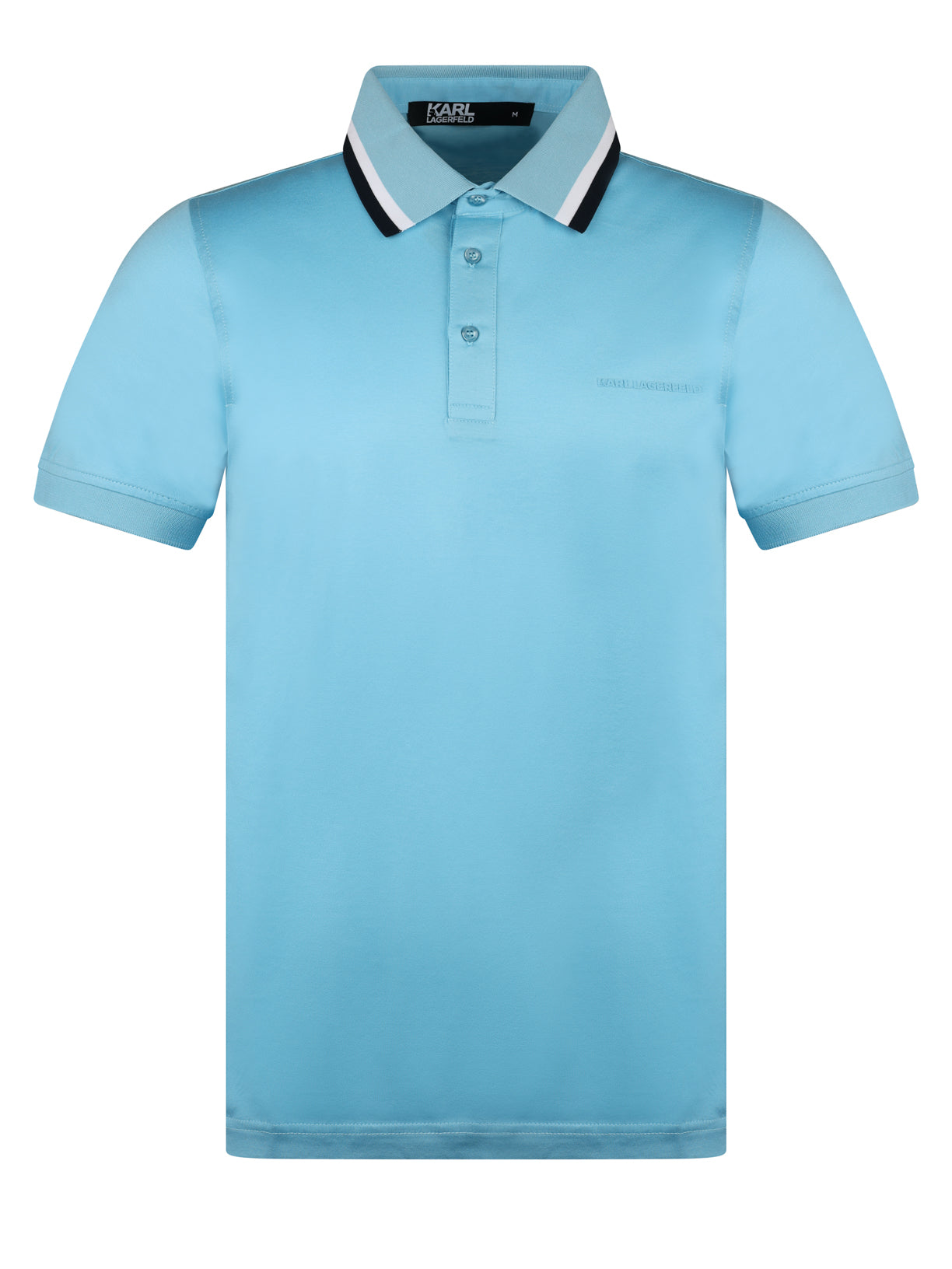 Load image into Gallery viewer, Lagerfeld Tipped Polo Shirt Sky
