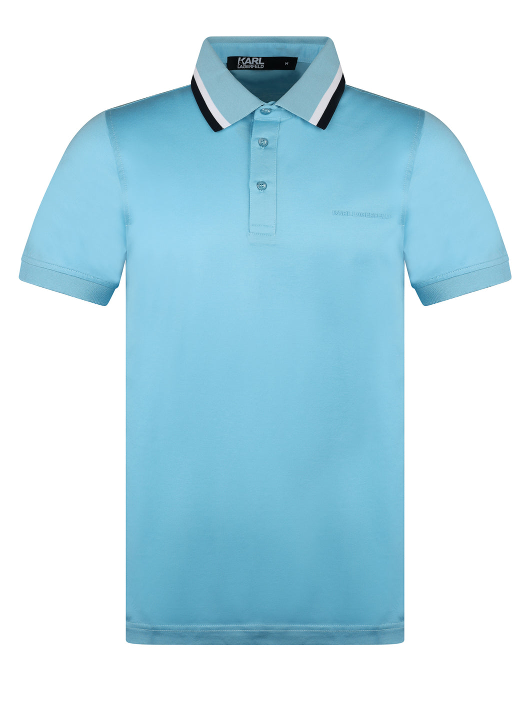 Lagerfeld Tipped Polo Shirt Sky