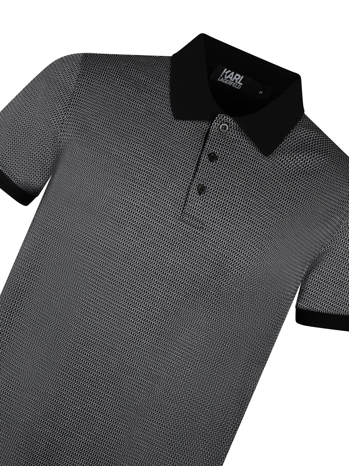 Load image into Gallery viewer, Lagerfeld Jacquard Polo Black
