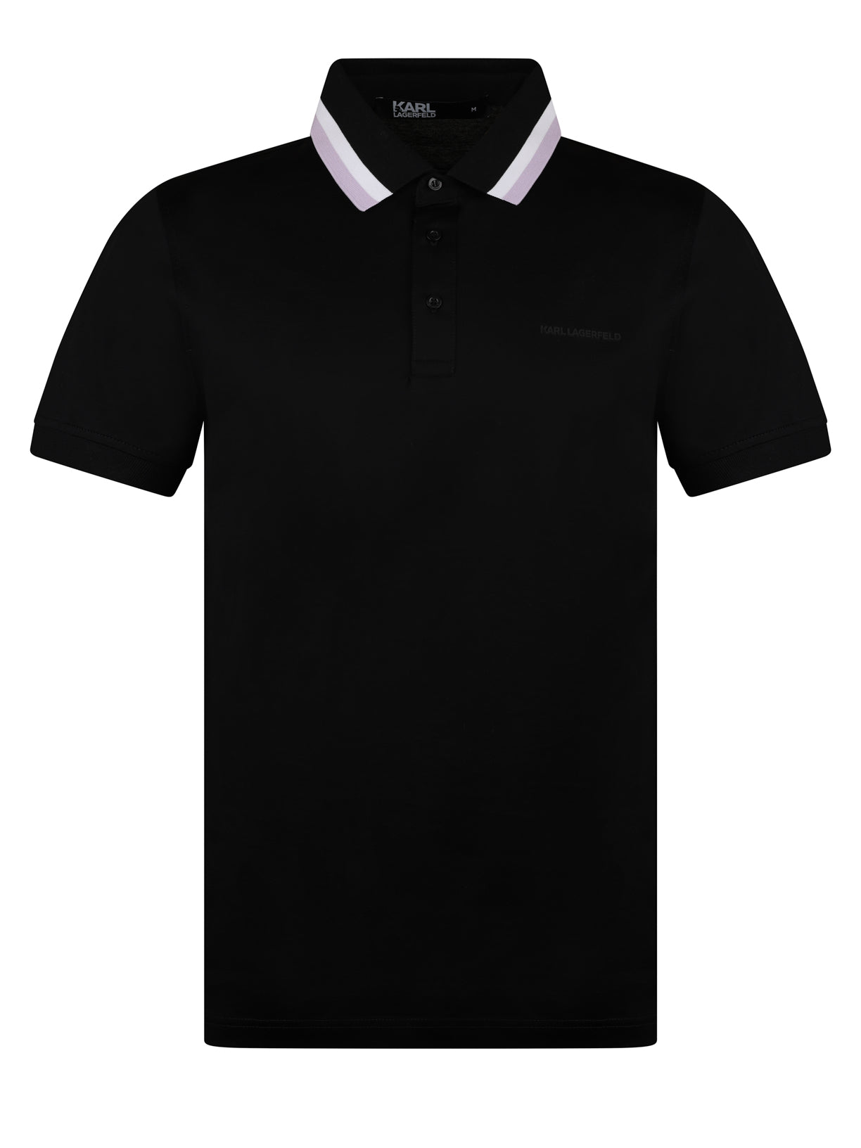 Load image into Gallery viewer, Lagerfeld Tipped Polo Shirt Black
