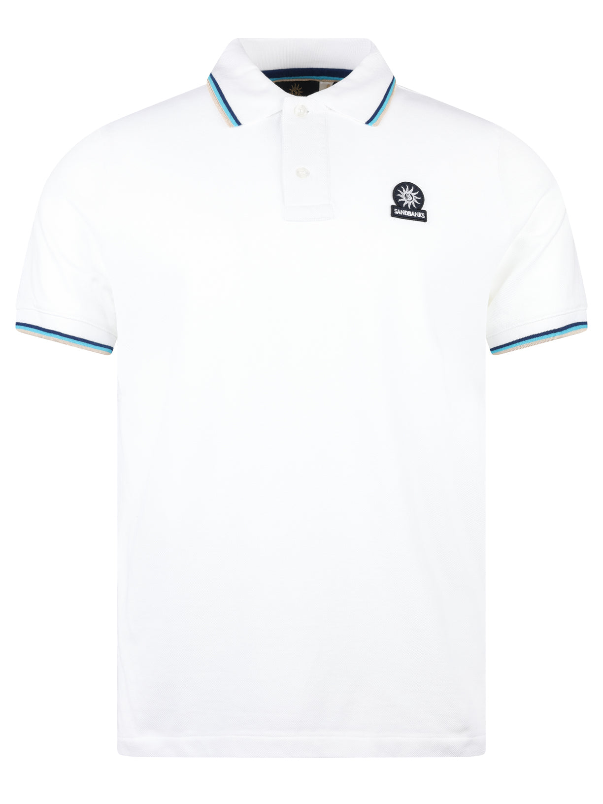Load image into Gallery viewer, Sandbanks Tipped Polo Shirt White
