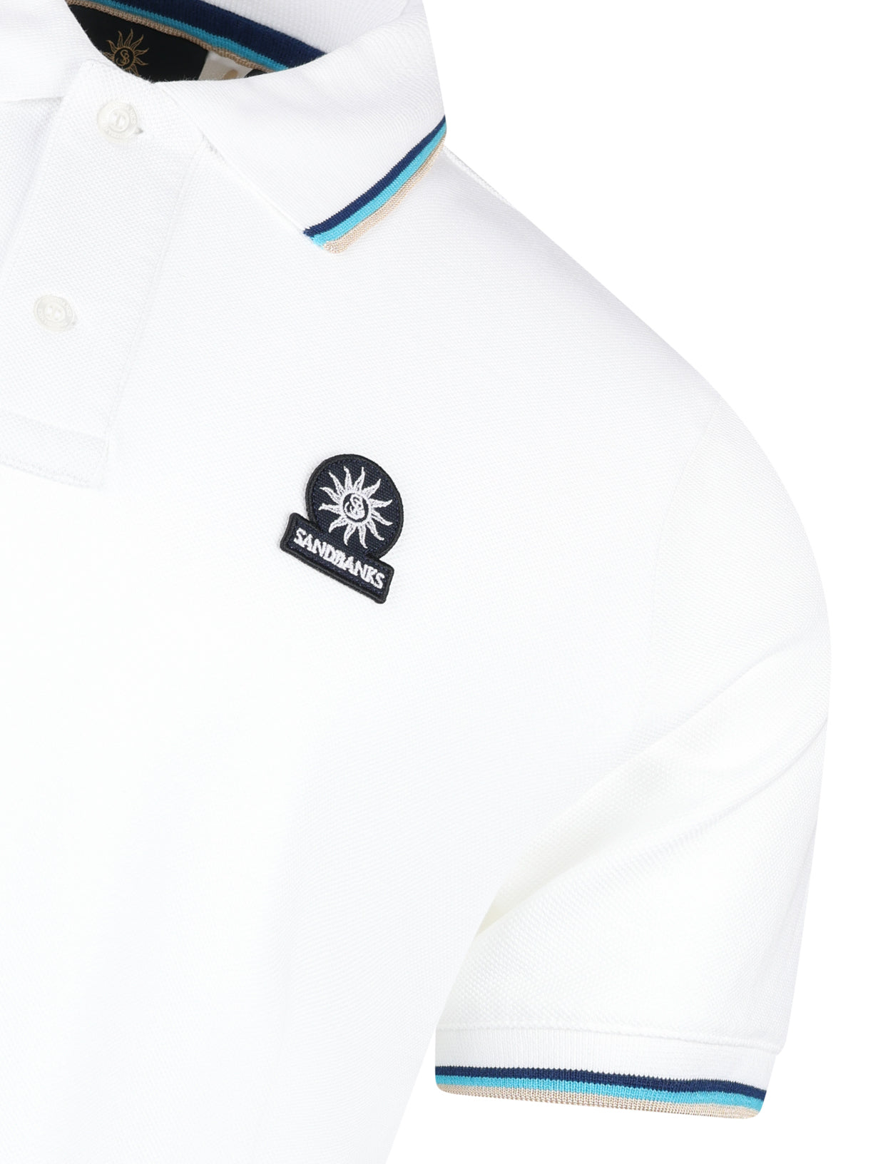 Load image into Gallery viewer, Sandbanks Tipped Polo Shirt White
