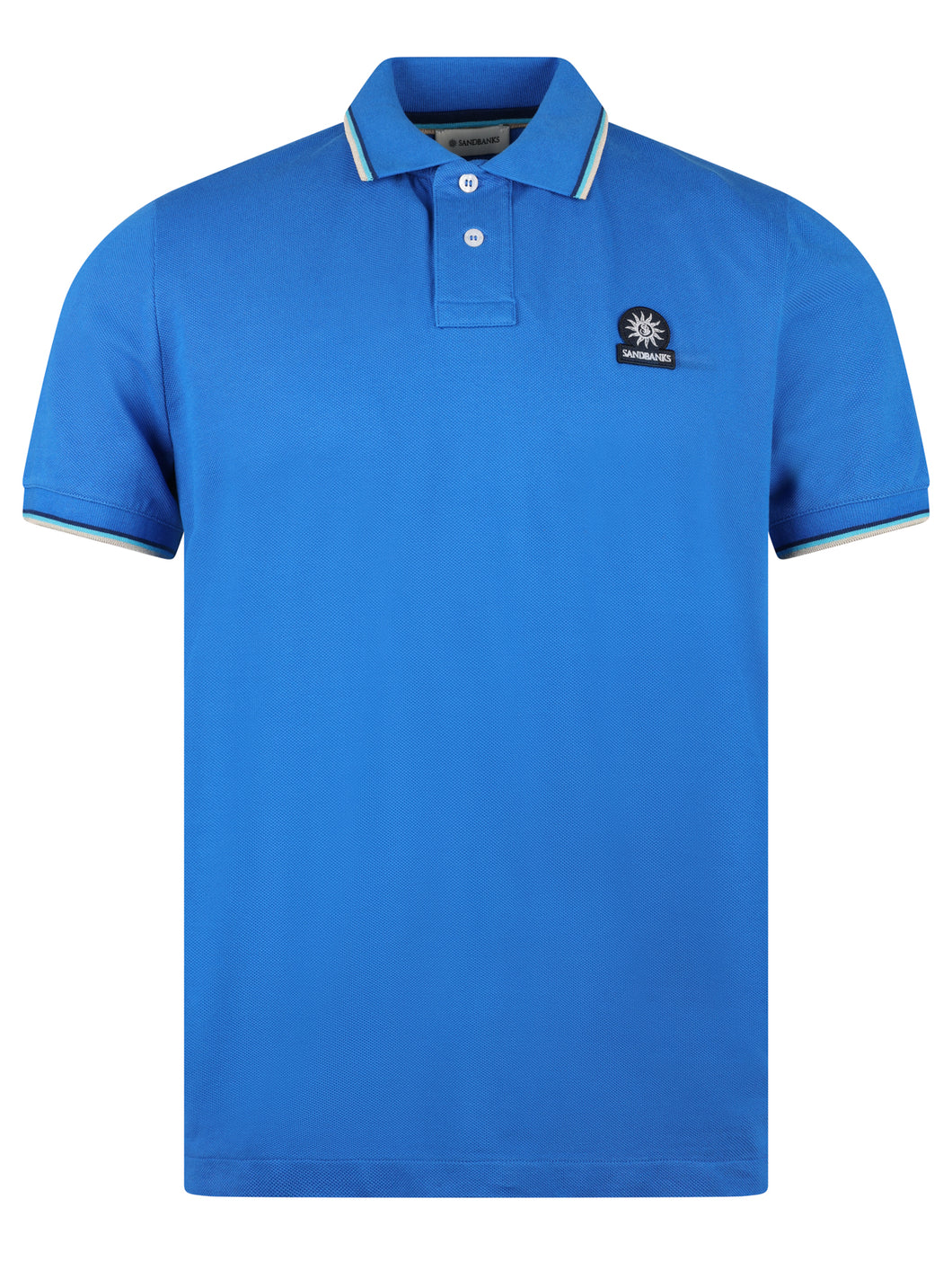 Sandbanks Tipped Polo Shirt Blue