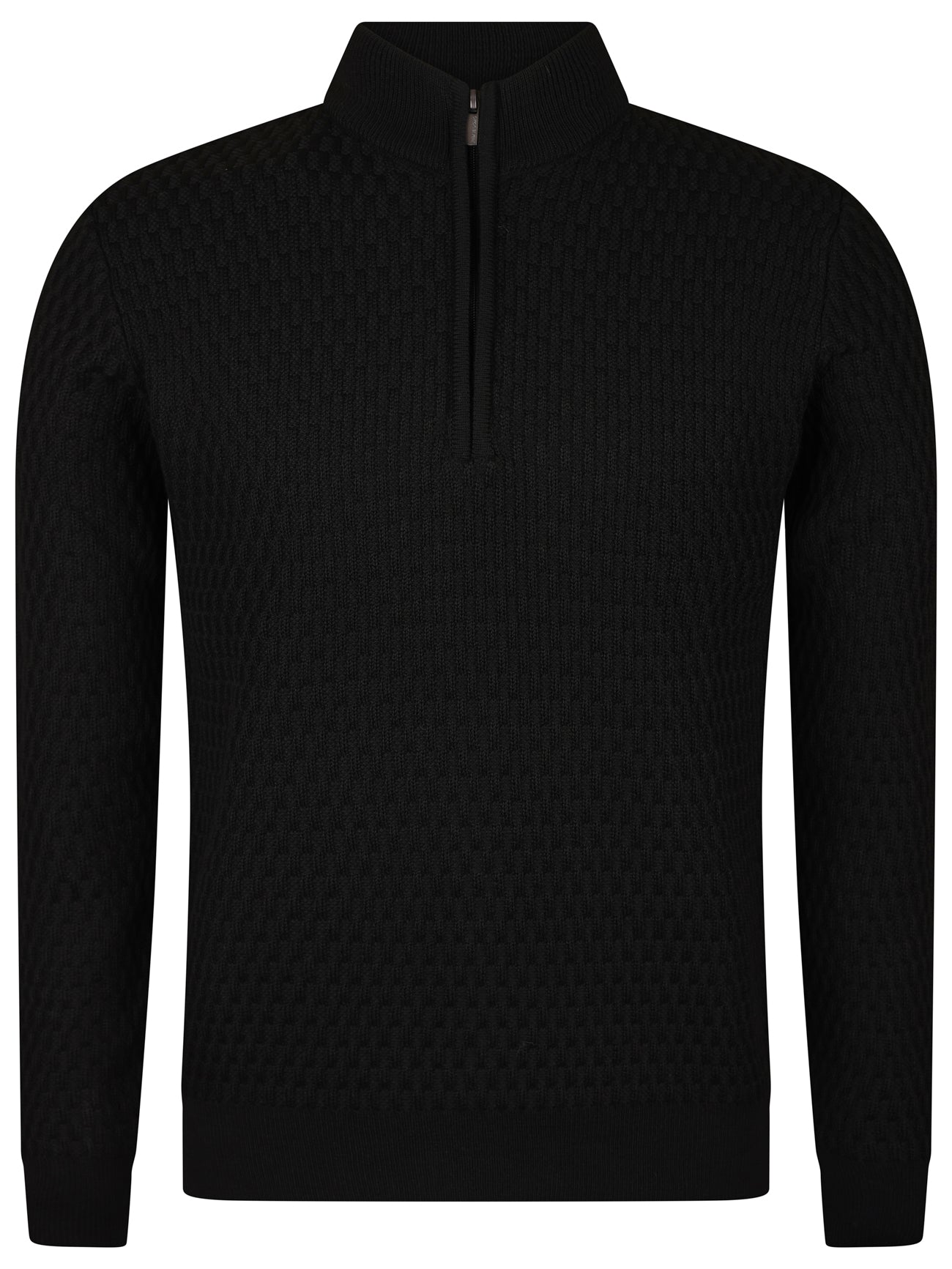 Load image into Gallery viewer, Remus 1/4 Zip Waffle Knit Black
