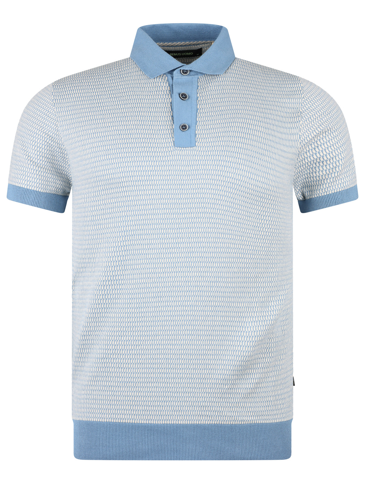 Load image into Gallery viewer, Remus Jacquard Knit Polo Blue

