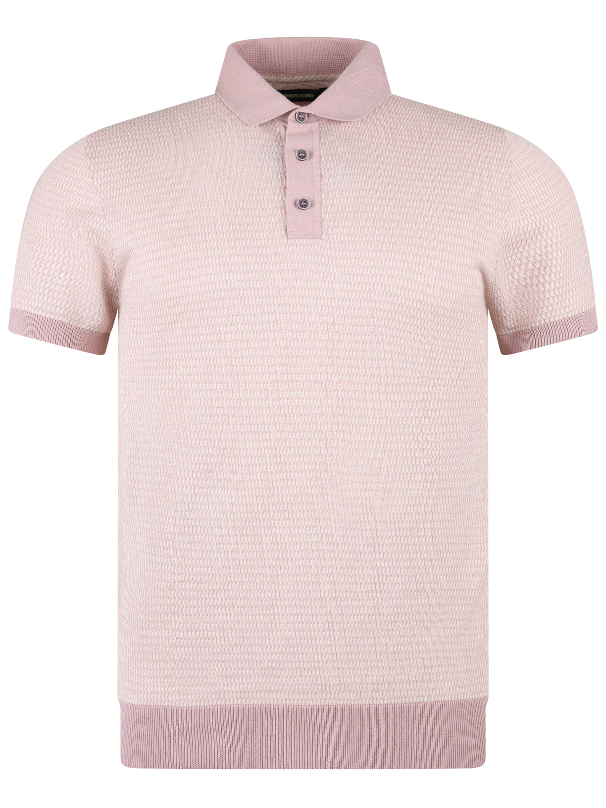 Load image into Gallery viewer, Remus Jacquard Knit Polo Pink
