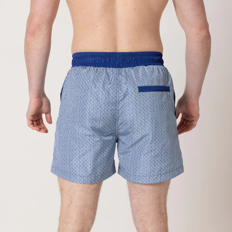 Lanka Pattern Swim Short Blue