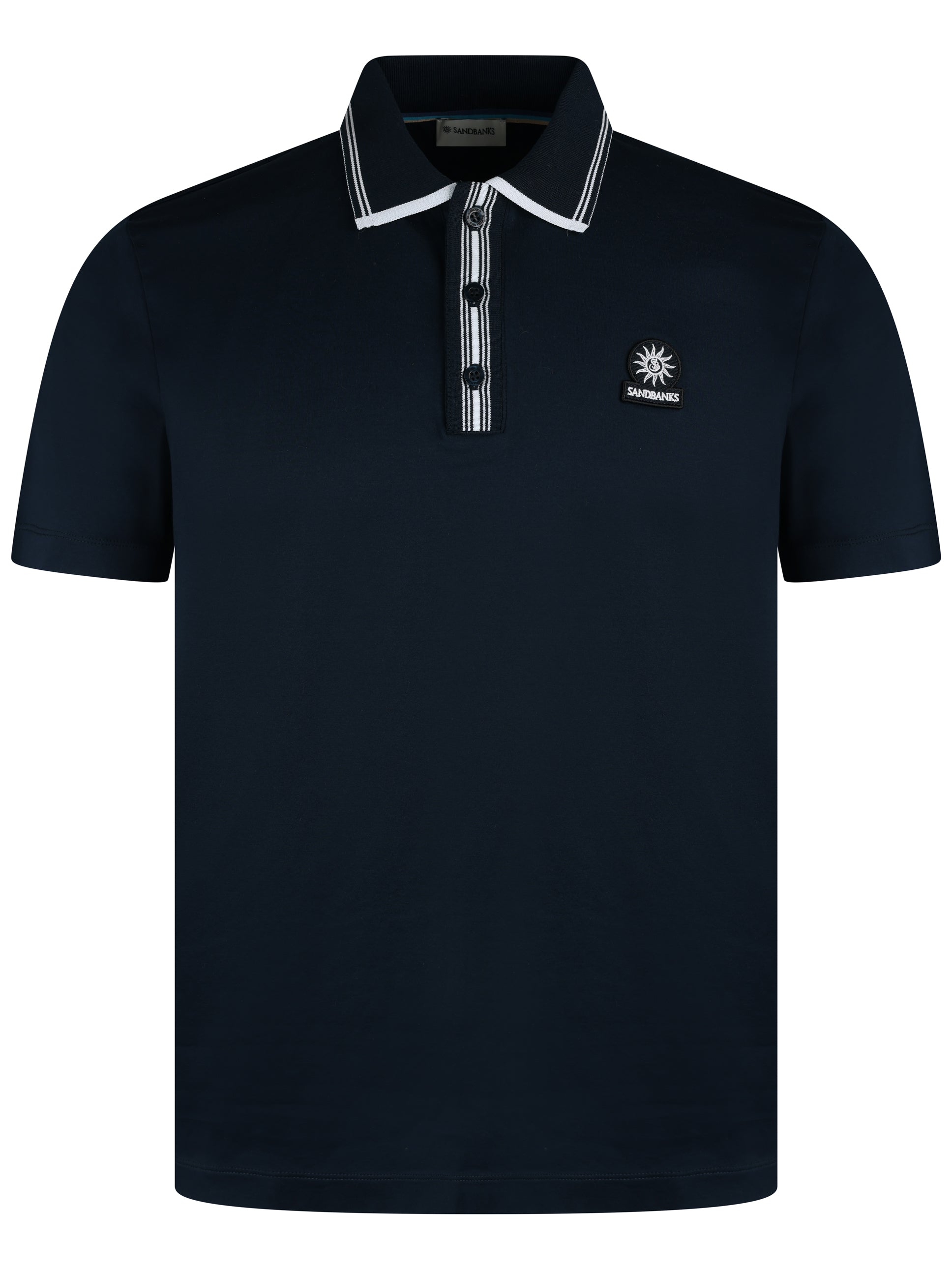 Sandbanks Contrast Polo Shirt Navy