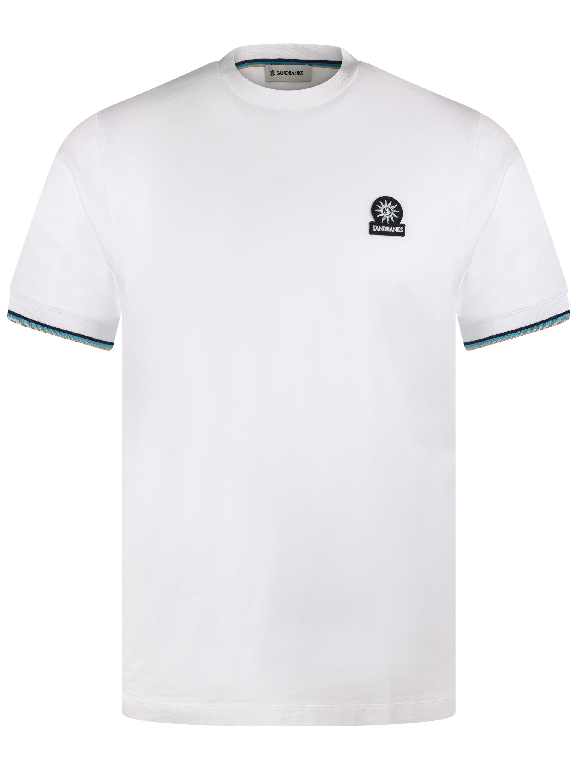 Sandbanks Tipped Logo Tee White