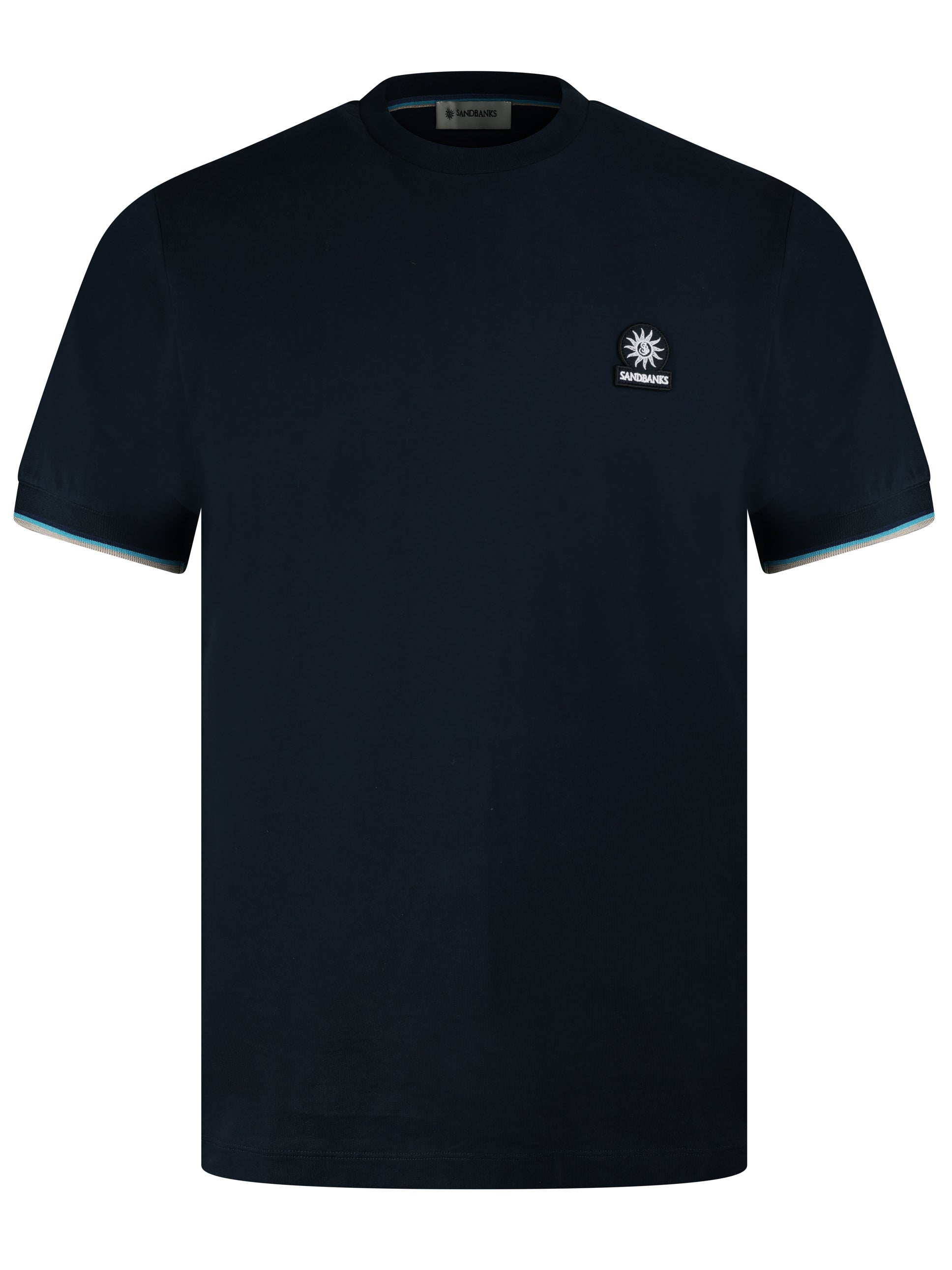 Sandbanks Tipped Logo Tee Navy