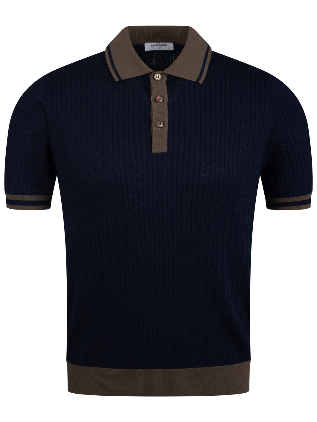 Gran Sasso Cable Knit Navy